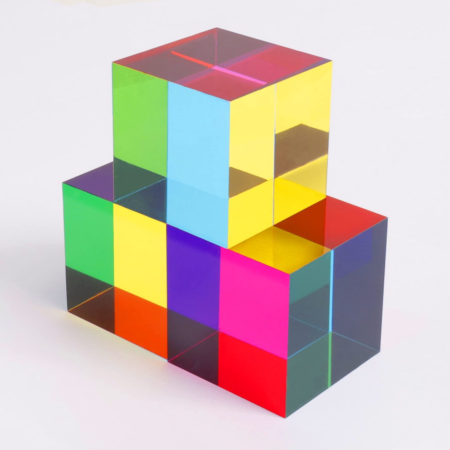 YuanDian CMY Cube – Color Mixing Acrylic Prism for Home & Education