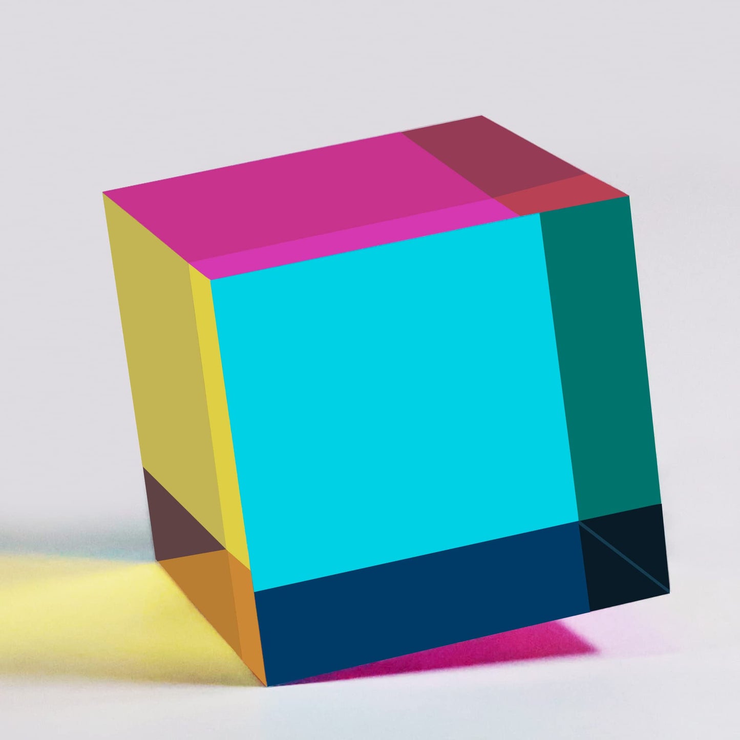 YuanDian CMY Cube – Large 80mm Colorful Acrylic Prism for Desk, Home & Education