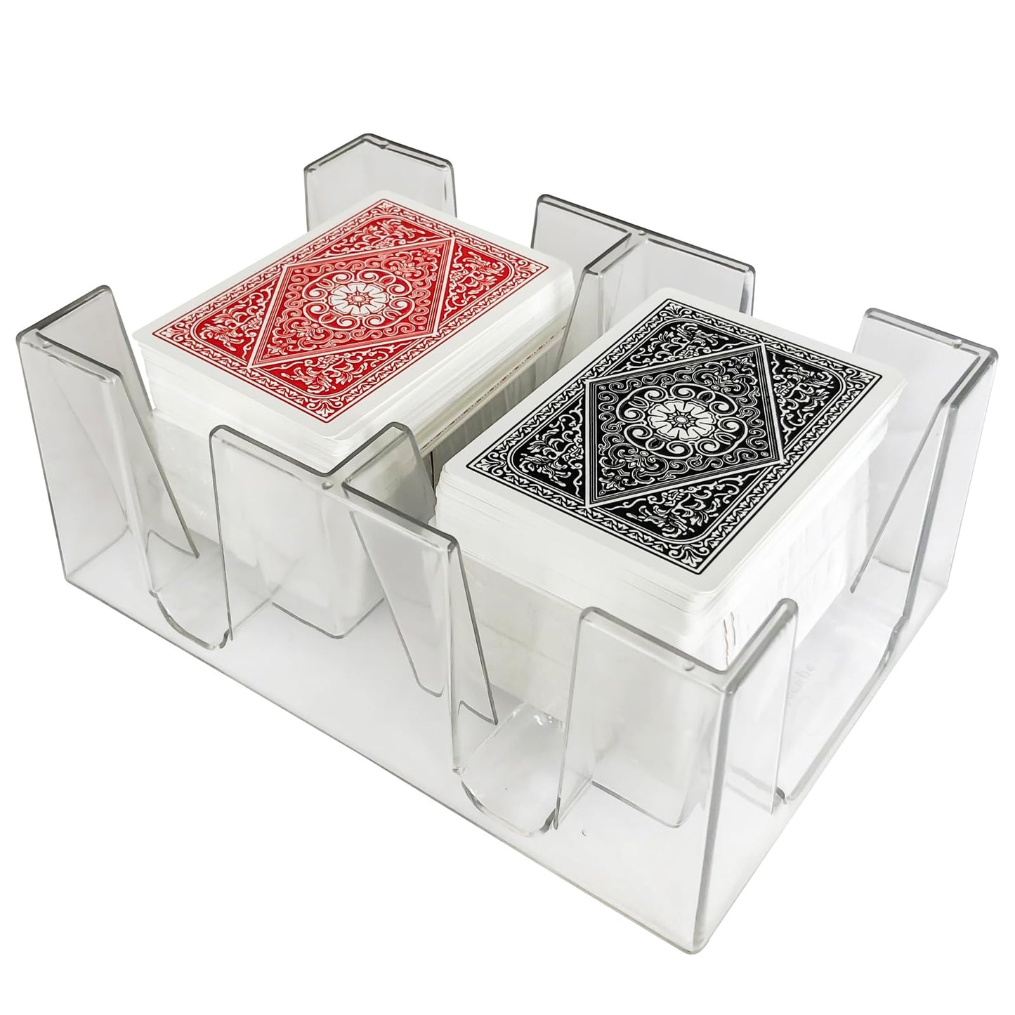Yuanhe 6-Deck Clear Canasta Card Tray | Durable, Stackable Card Holder