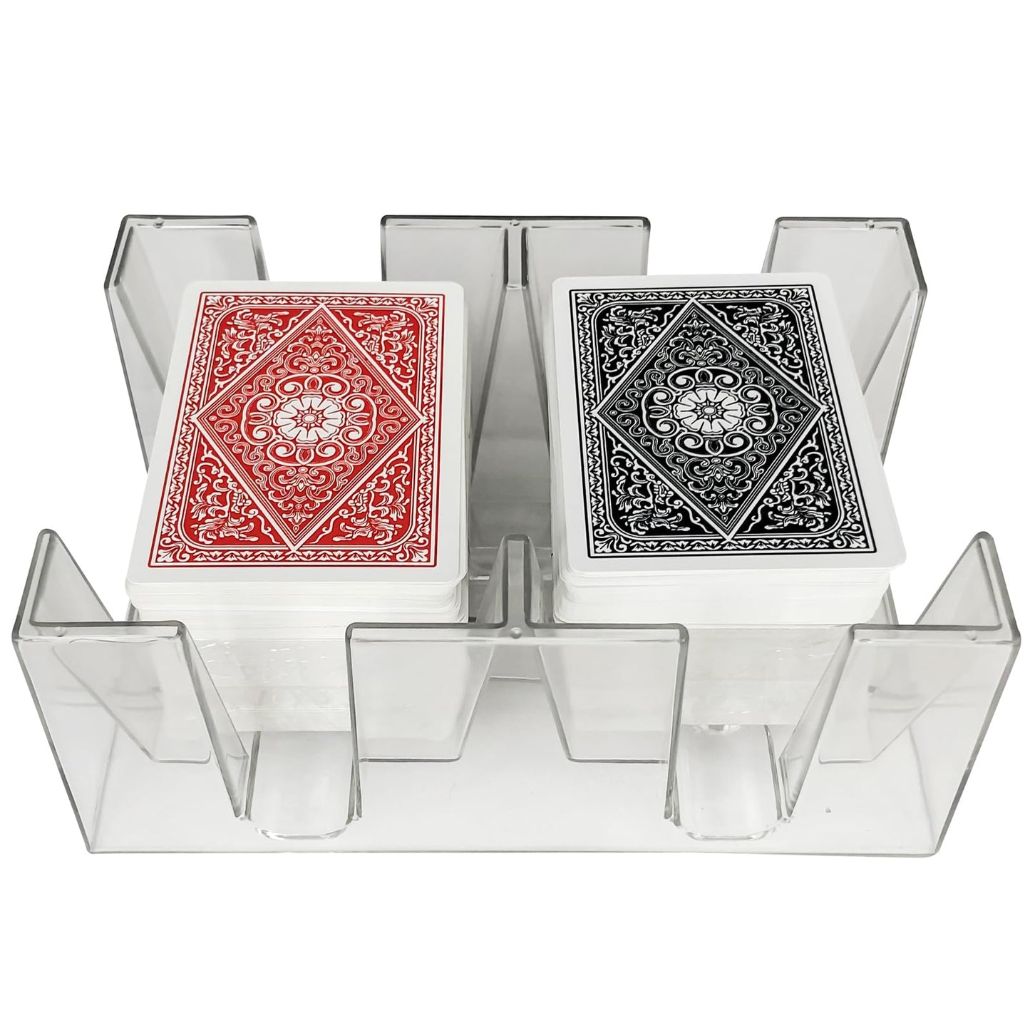 Yuanhe 6-Deck Clear Canasta Card Tray | Durable, Stackable Card Holder