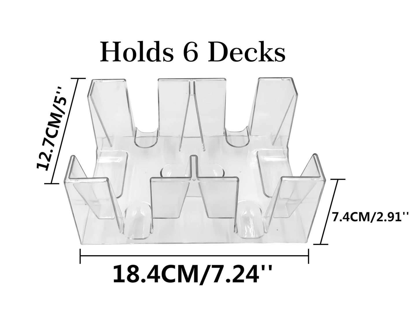 Yuanhe 6-Deck Clear Canasta Card Tray | Durable, Stackable Card Holder
