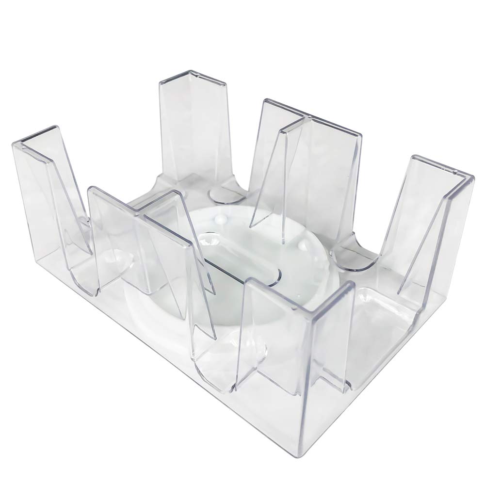 Yuanhe 6-Deck Revolving Canasta Card Tray – Clear Rotating Card Holder