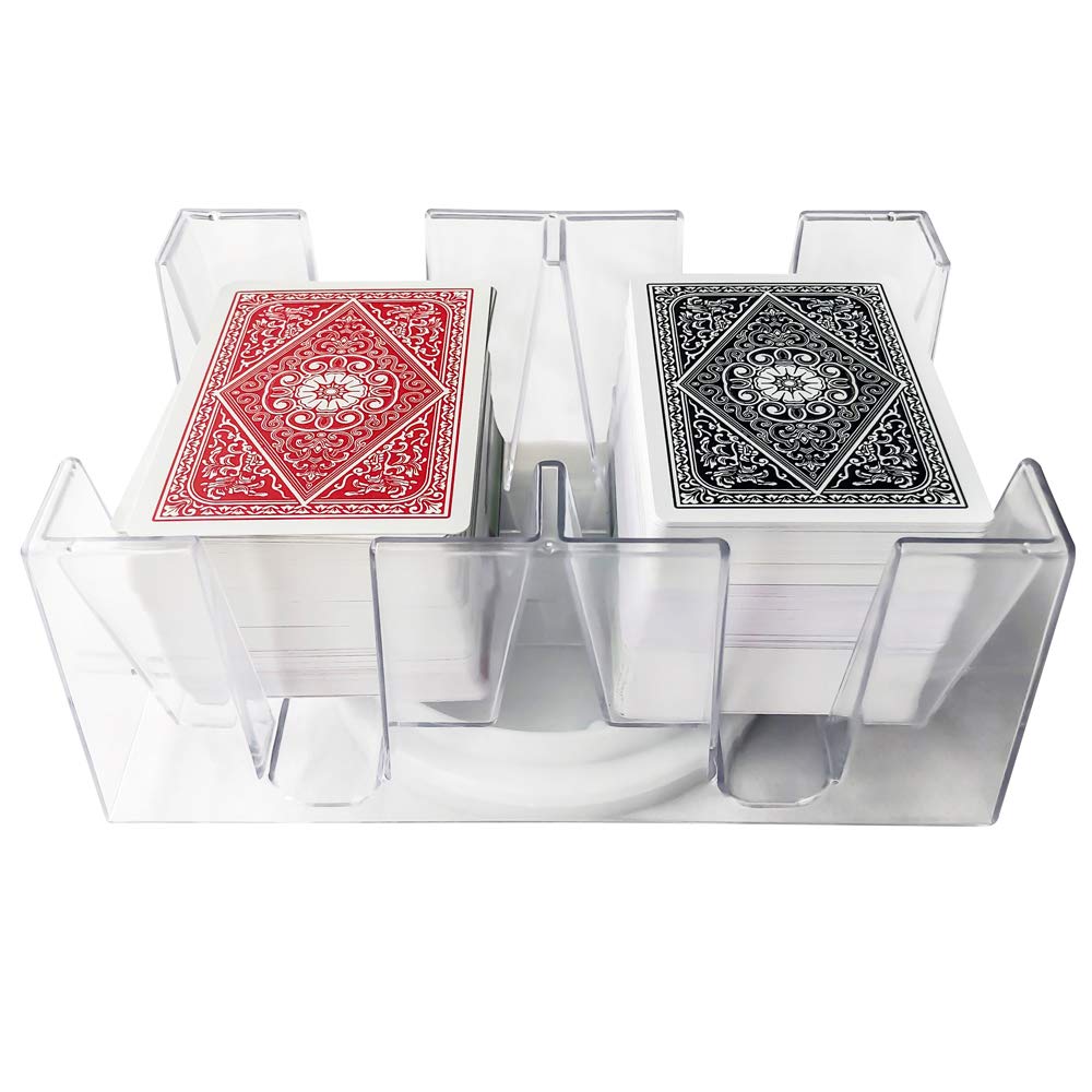 Yuanhe 6-Deck Revolving Canasta Card Tray – Clear Rotating Card Holder