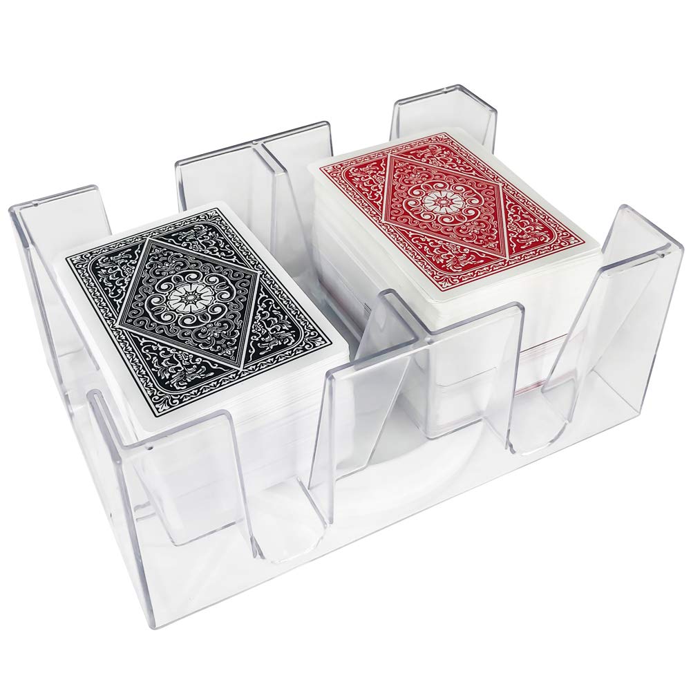 Yuanhe 6-Deck Revolving Canasta Card Tray – Clear Rotating Card Holder
