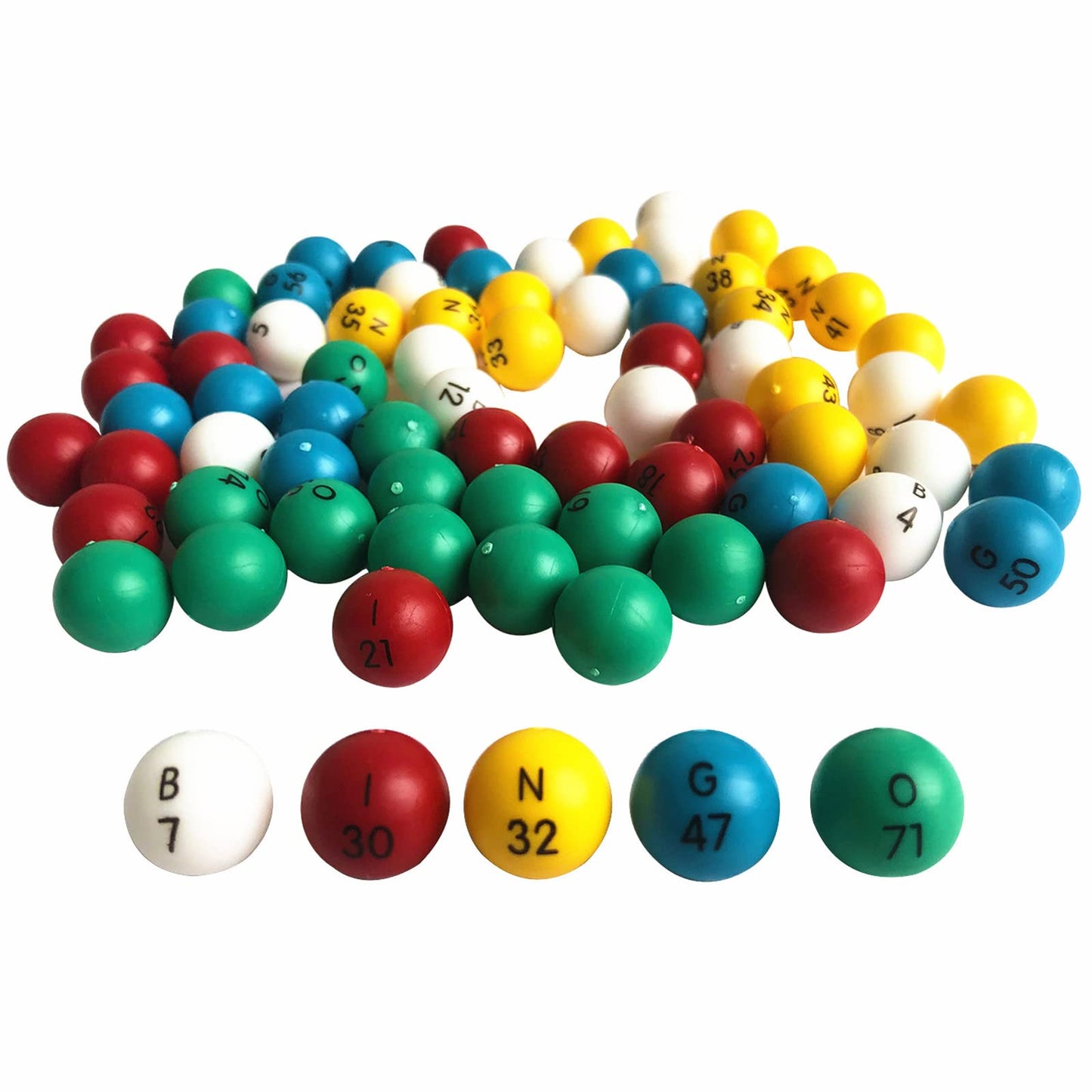 Yuanhe 3/5 Inch Bingo Balls—75 Count for Standard Cages & Boards | Easy Read for Parties & Raffles