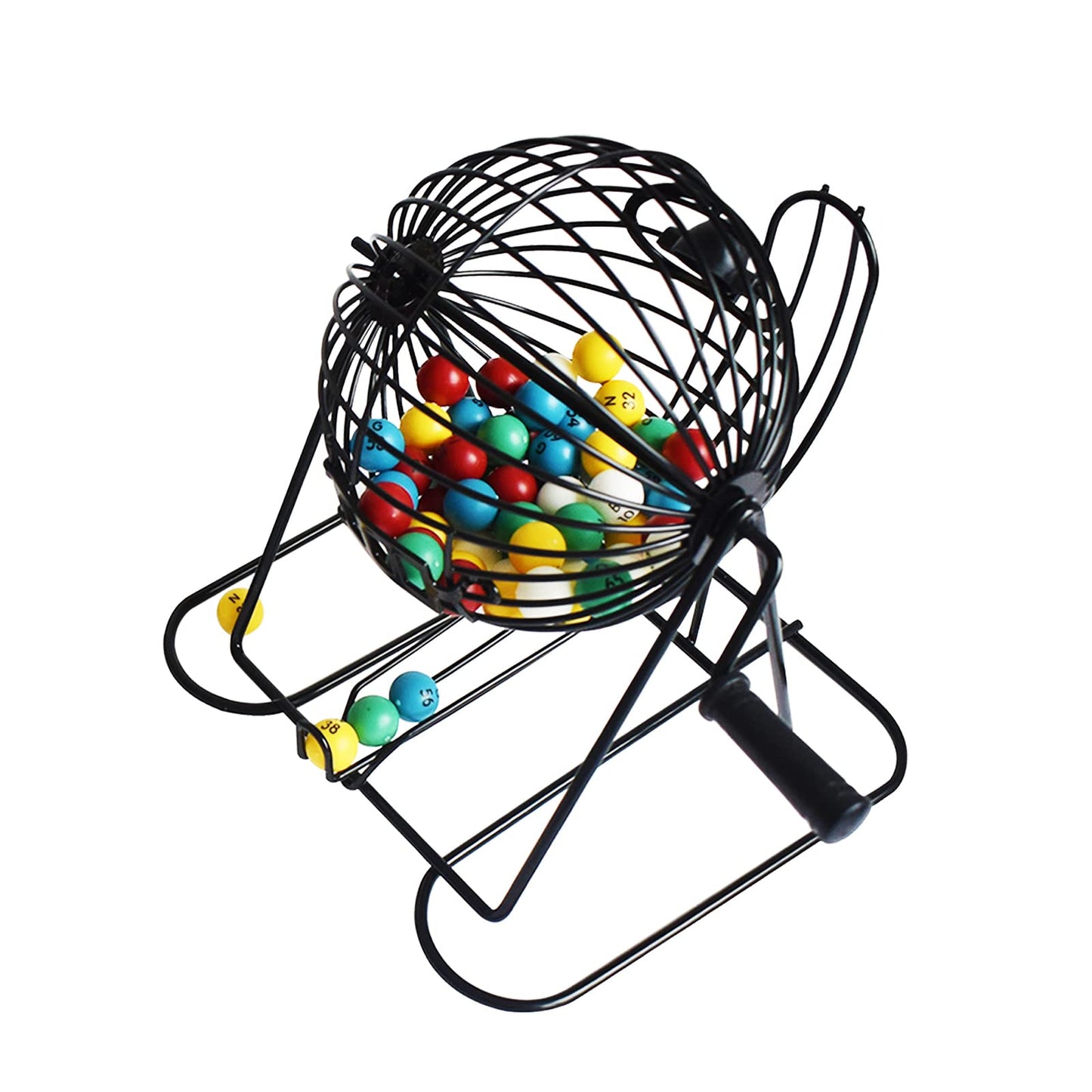 Yuanhe Deluxe Bingo Game Set – Metal Cage, 75 Balls, 50 Cards, 300 Chips + Master Board