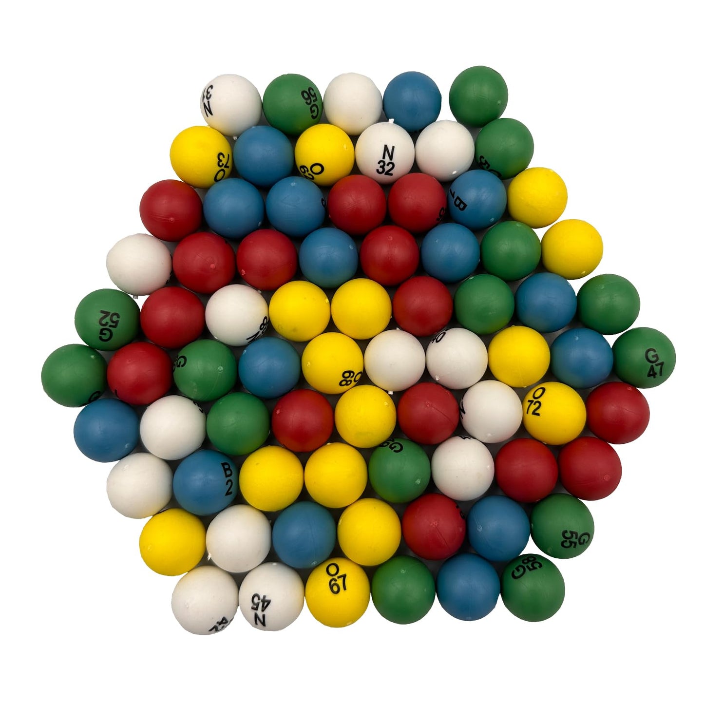 Yuanhe 3/5 Inch Bingo Balls—75 Count for Standard Cages & Boards | Easy Read for Parties & Raffles