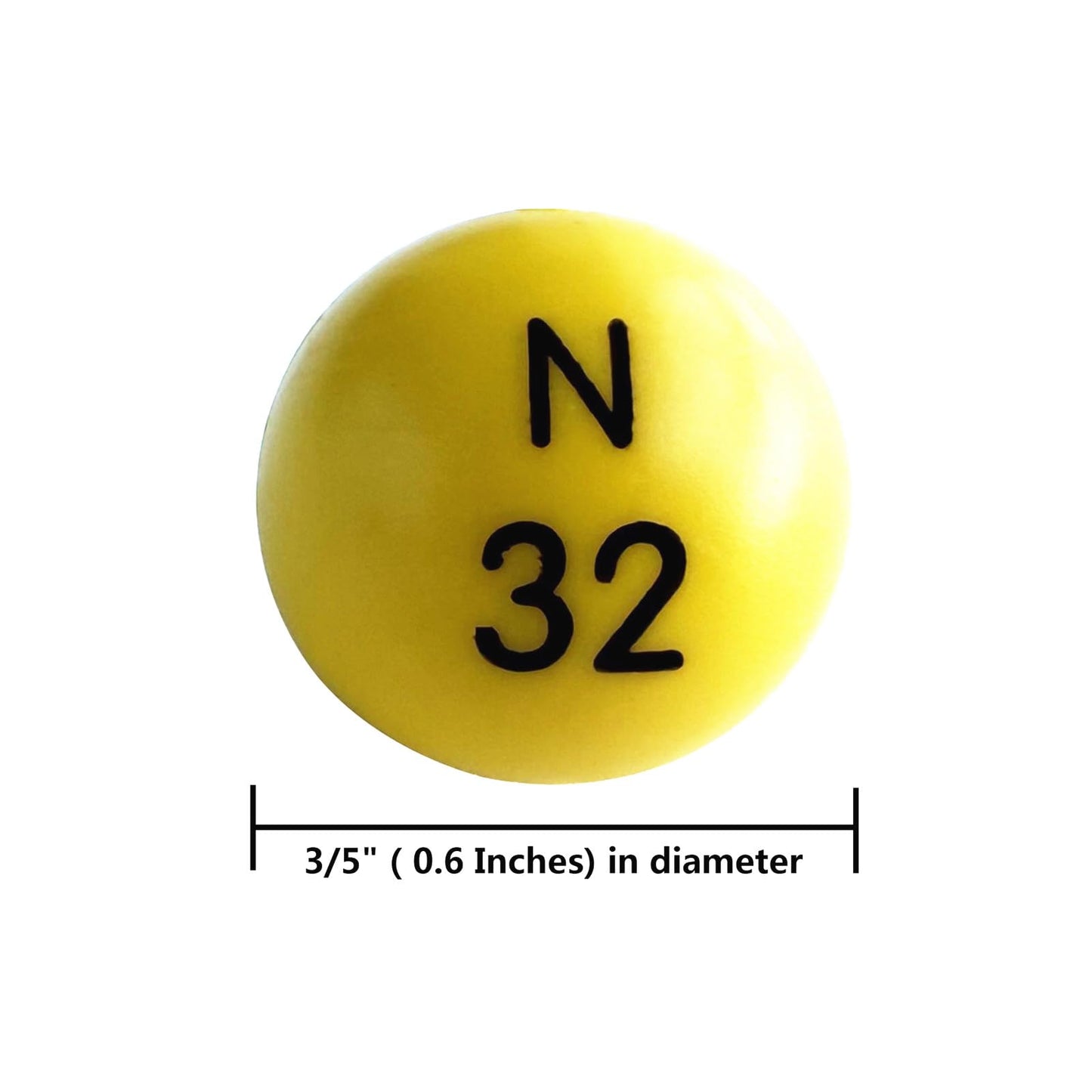 Yuanhe 3/5 Inch Bingo Balls—75 Count for Standard Cages & Boards | Easy Read for Parties & Raffles