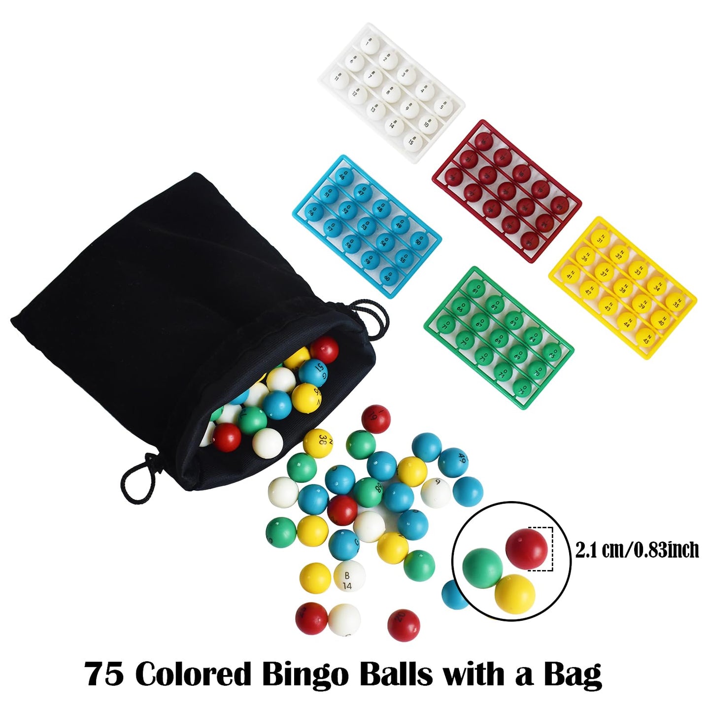 Yuanhe Jumbo Bingo Game Set – 11-Inch Metal Cage, 75 Balls, 100 Cards, 500 Chips & Master Board