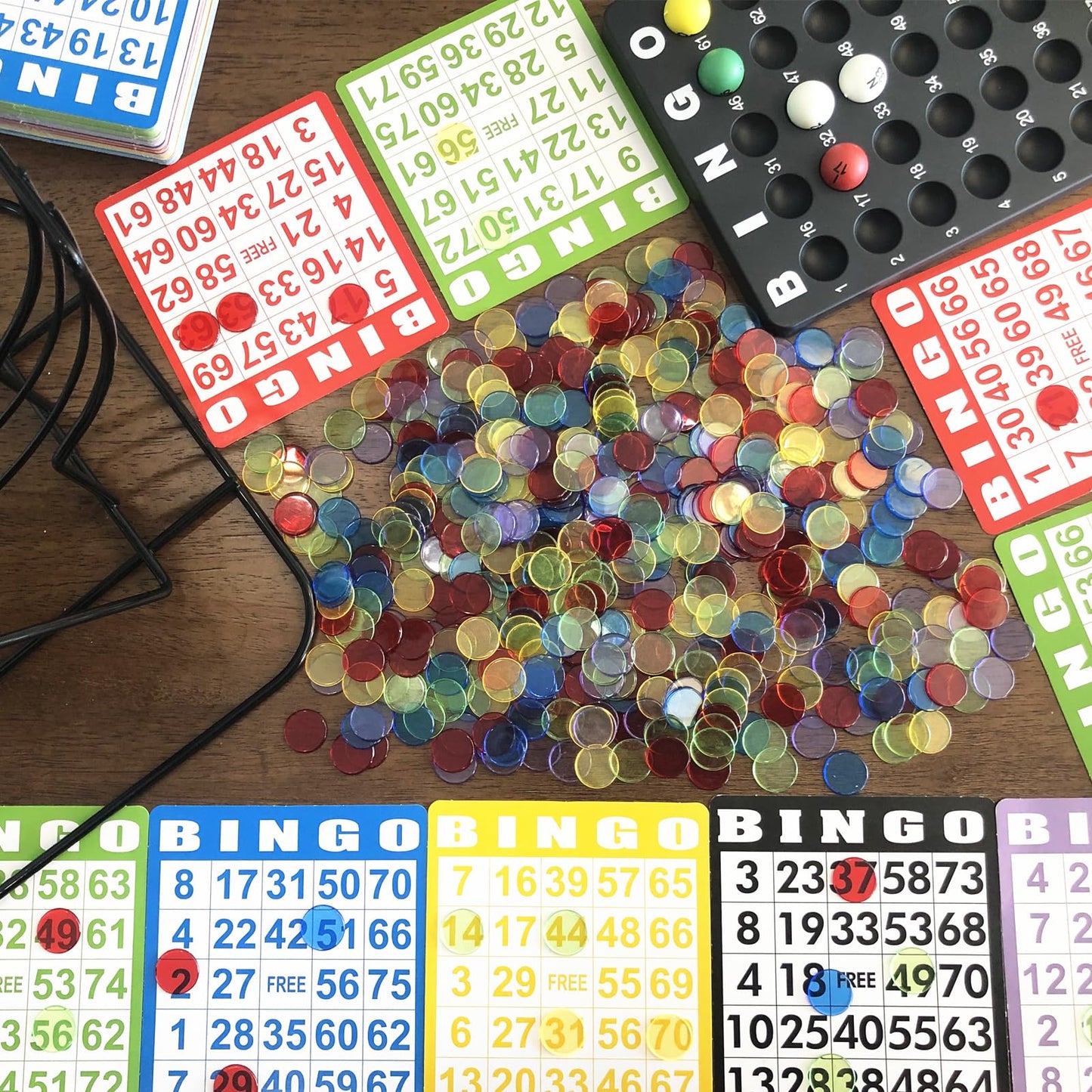 Yuanhe 500-Pack 3/4-Inch Transparent Bingo Chips – Mixed Colors for Games, Parties and Classrooms