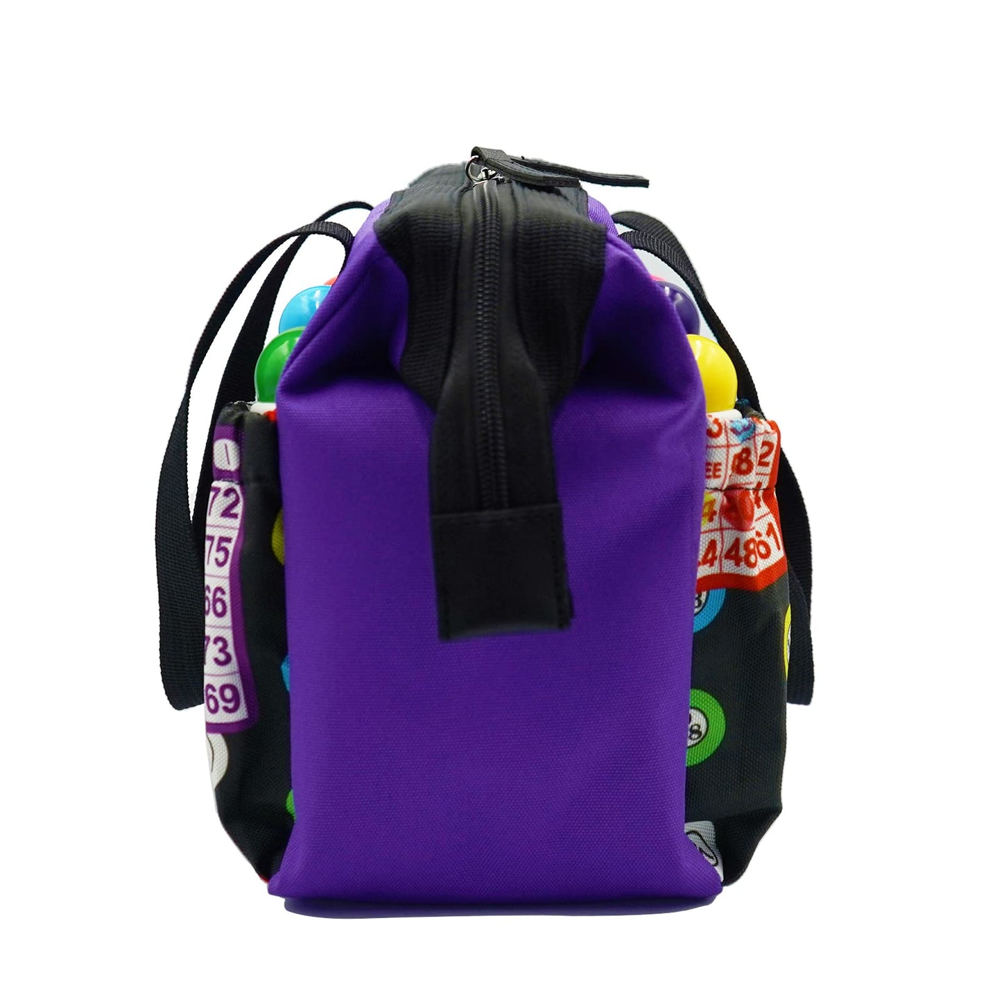 Yuanhe Bingo Dauber Tote Bag - Purple Pattern with Zipper and 6 Pockets