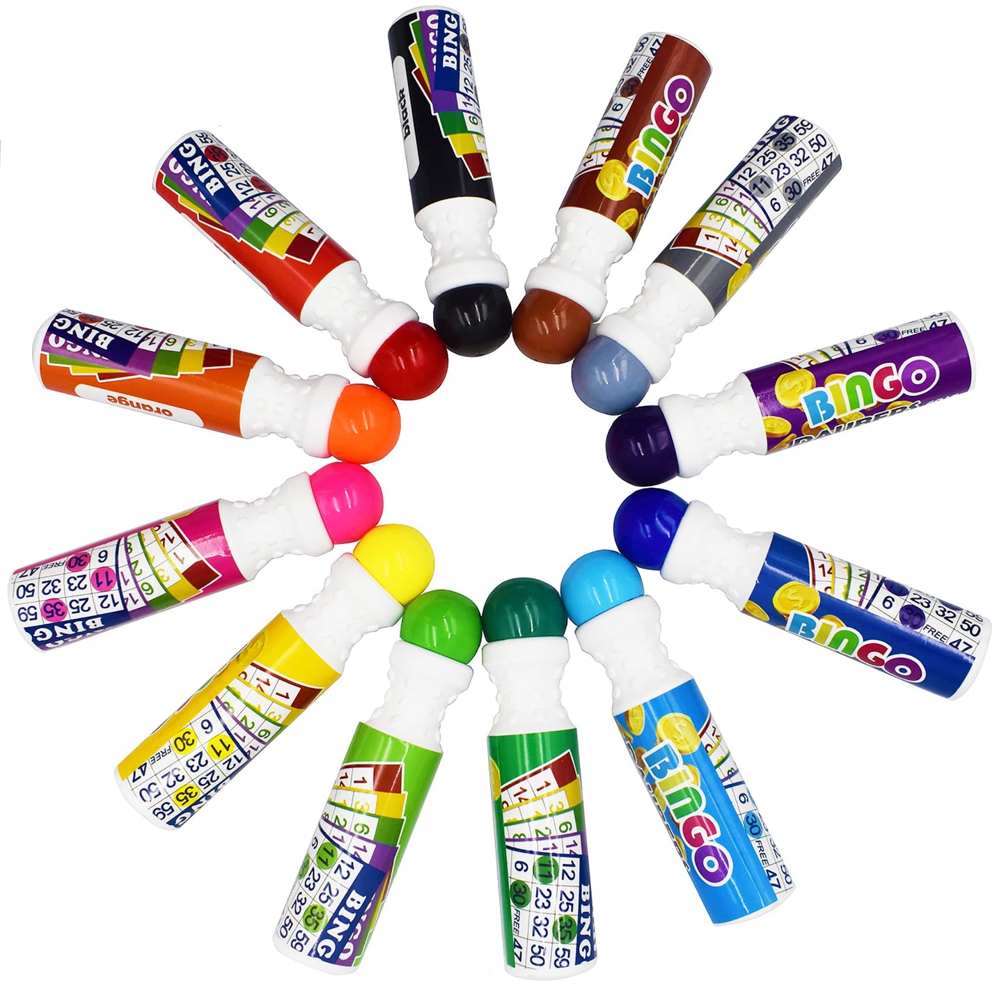 Yuanhe Bingo Daubers Dot Markers — 48-Color Mixed Set, Bulk Pack