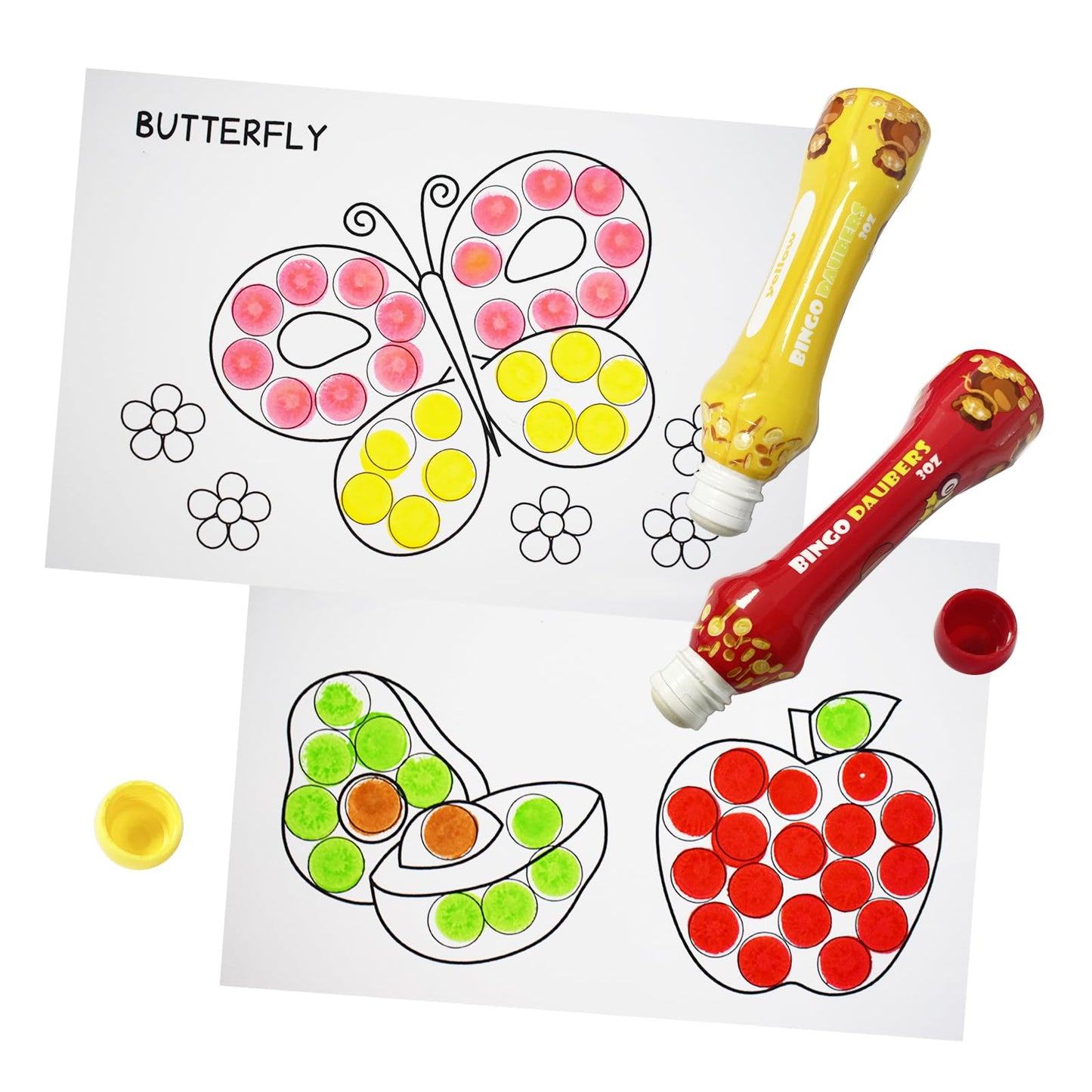 Yuanhe Bingo Daubers Dot Markers – 3 oz, 24 Pack (12 Colors) for Arts & Crafts