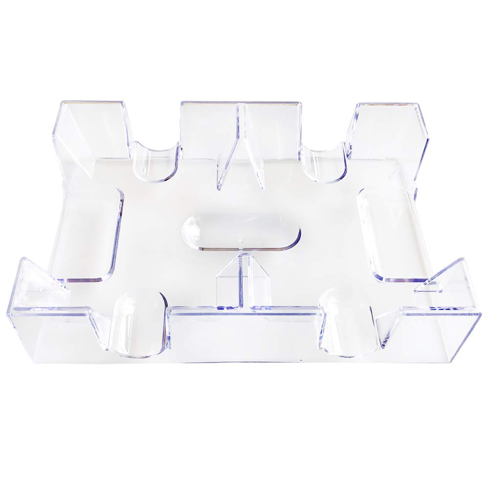 Yuanhe Clear 2-Deck Canasta Card Tray - No Swivel Base | Durable & Stackable