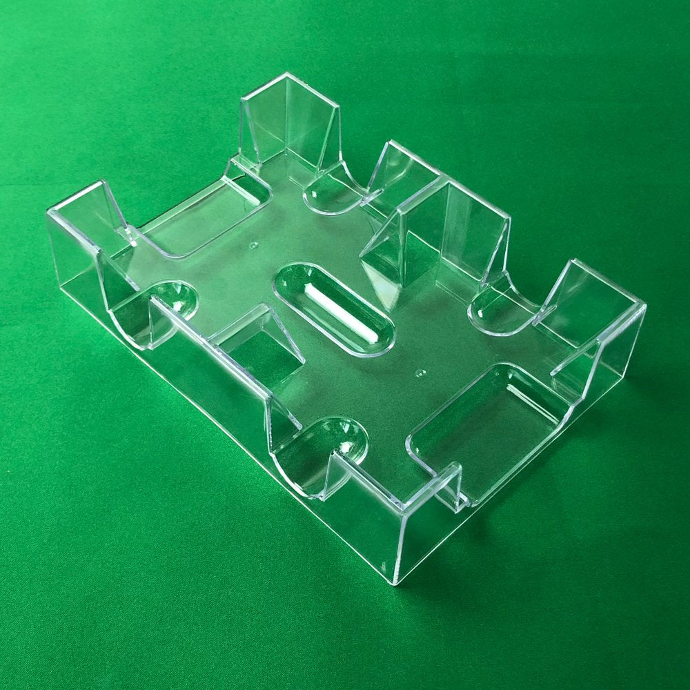 Yuanhe Clear 2-Deck Canasta Card Tray - No Swivel Base | Durable & Stackable