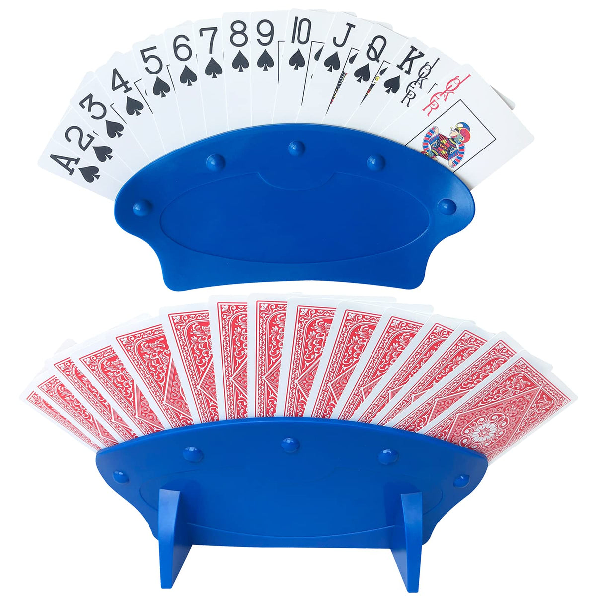 Yuanhe Card Holders for Playing Cards - 4-Pack for Adults, Kids & Seniors | Canasta & Poker
