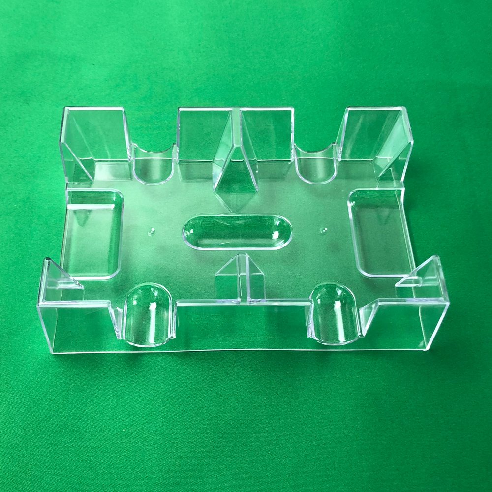 Yuanhe Clear 2-Deck Canasta Card Tray - No Swivel Base | Durable & Stackable