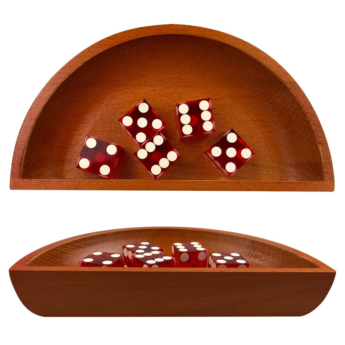 Yuanhe Craps Dice Boat Tray – Wood Casino Dice Bowl Holder for Home & Casino Tables