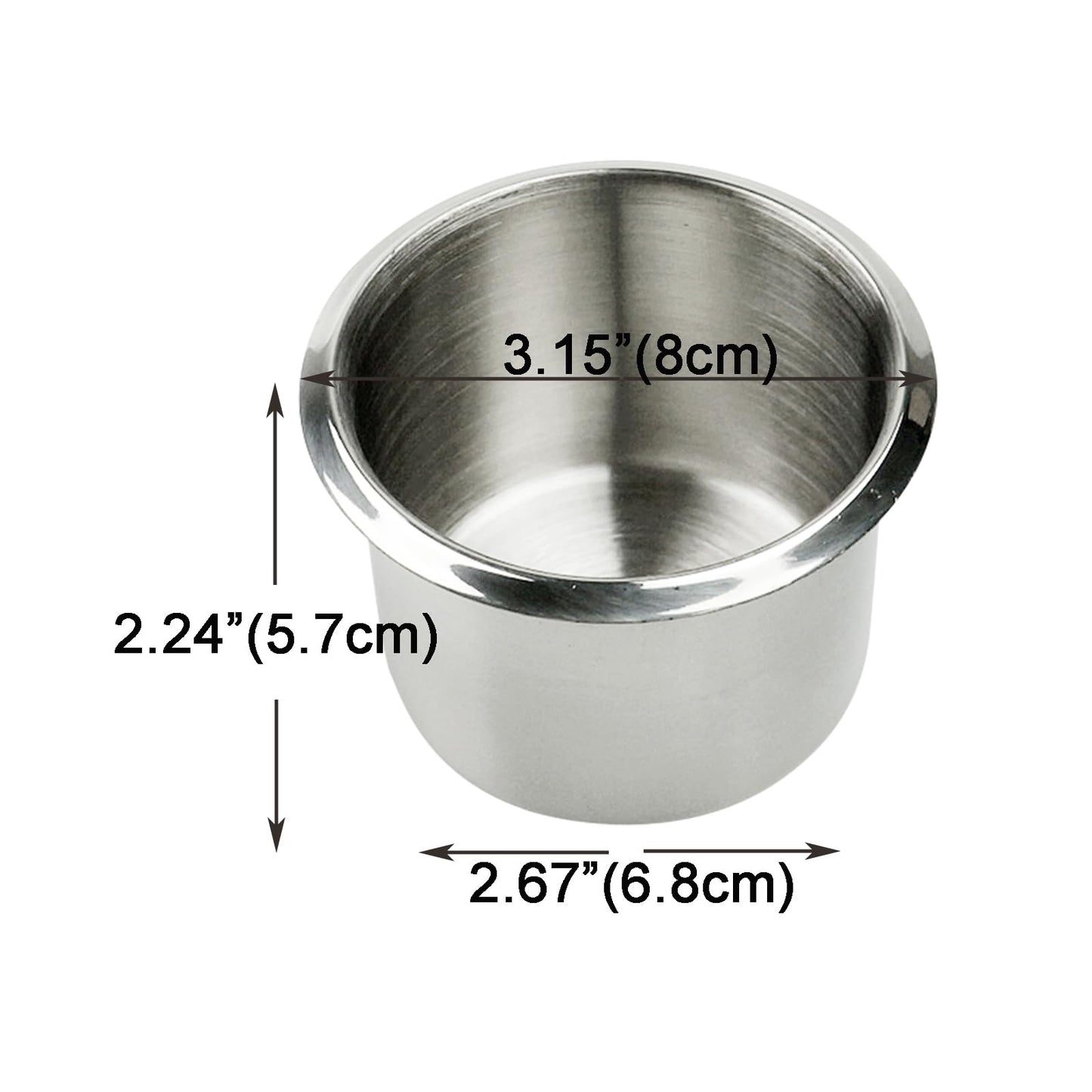 Yuanhe 10-Pack Stainless Steel Drop-In Cup Holder Inserts for Game Tables