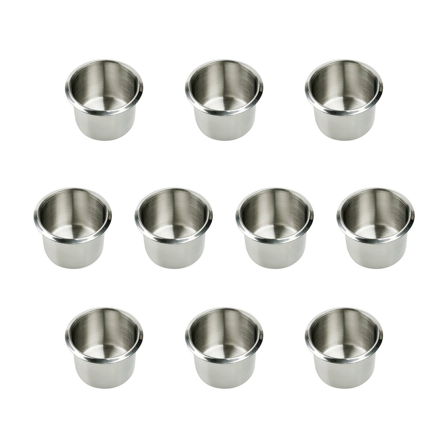 Yuanhe 10-Pack Stainless Steel Drop-In Cup Holder Inserts for Game Tables