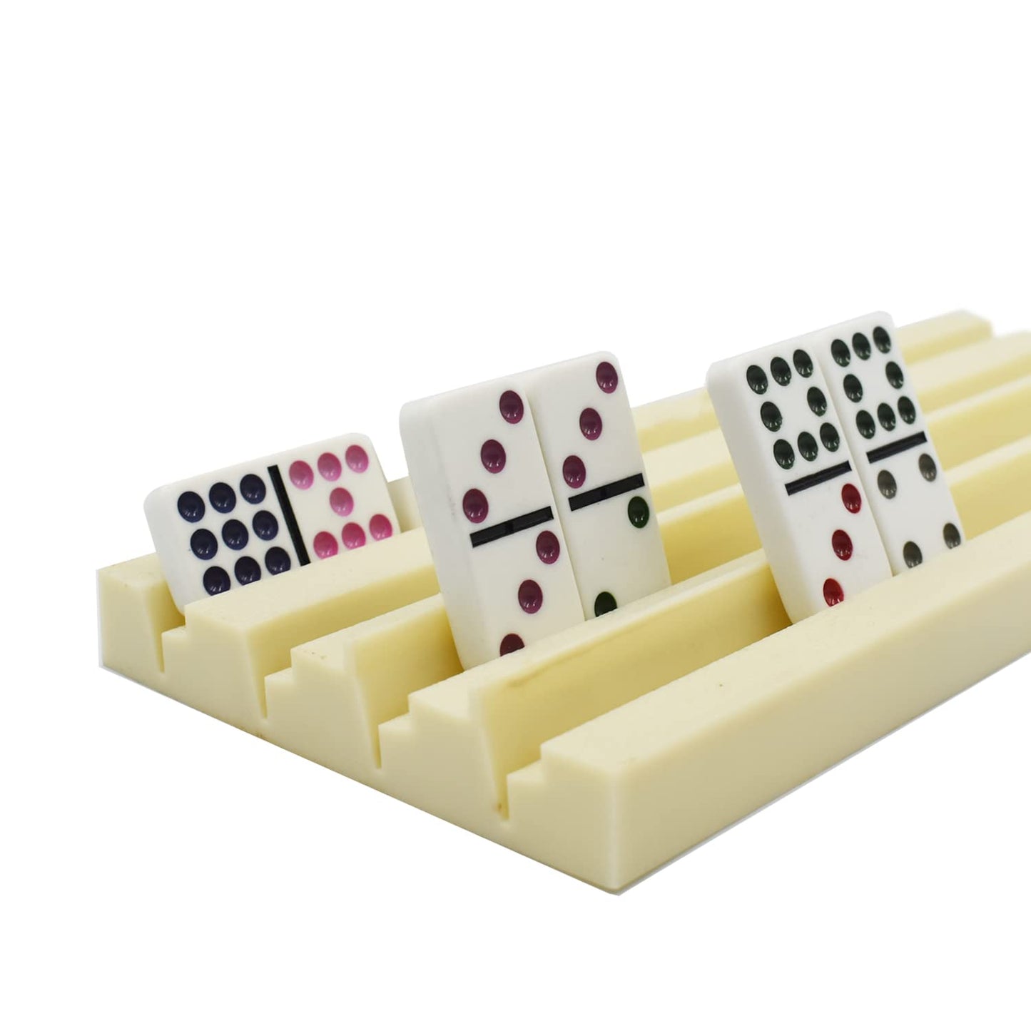 Yuanhe Domino Card Holders 4-Pack – Deep-Groove Racks for Dominoes & Cards, 11.81 x 4.92 x 0.98 in