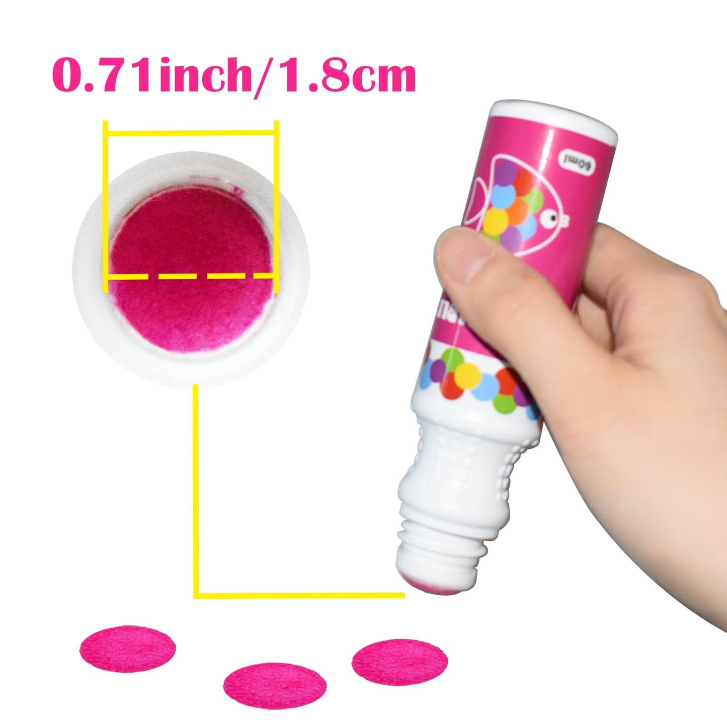 Yuanhe Dot Markers Bingo Daubers – 6 Washable Colors for Toddlers & Kids Art