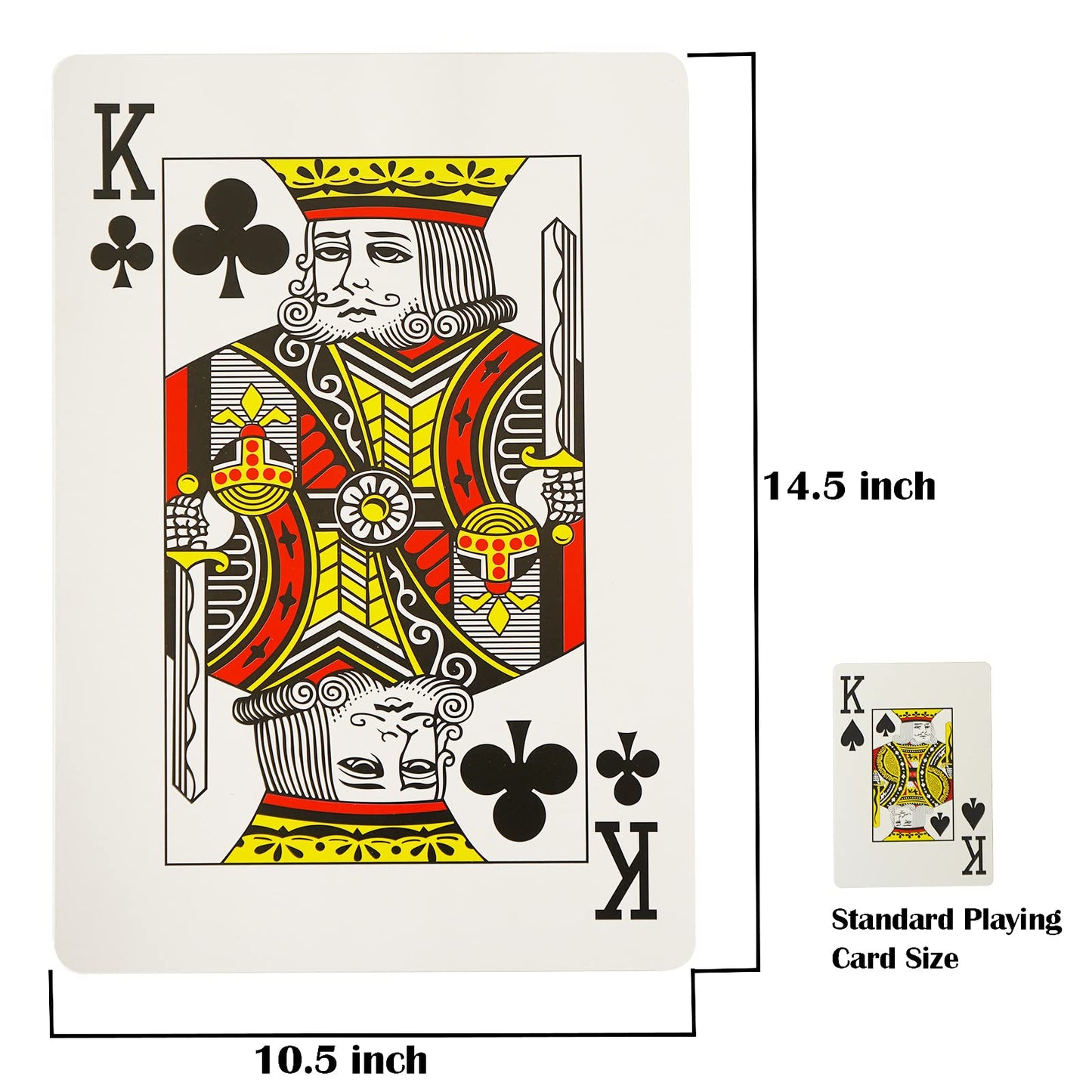 Yuanhe Jumbo Deck of Playing Cards – Giant 10.5 x 14.5 Inch Cards for Casino Parties