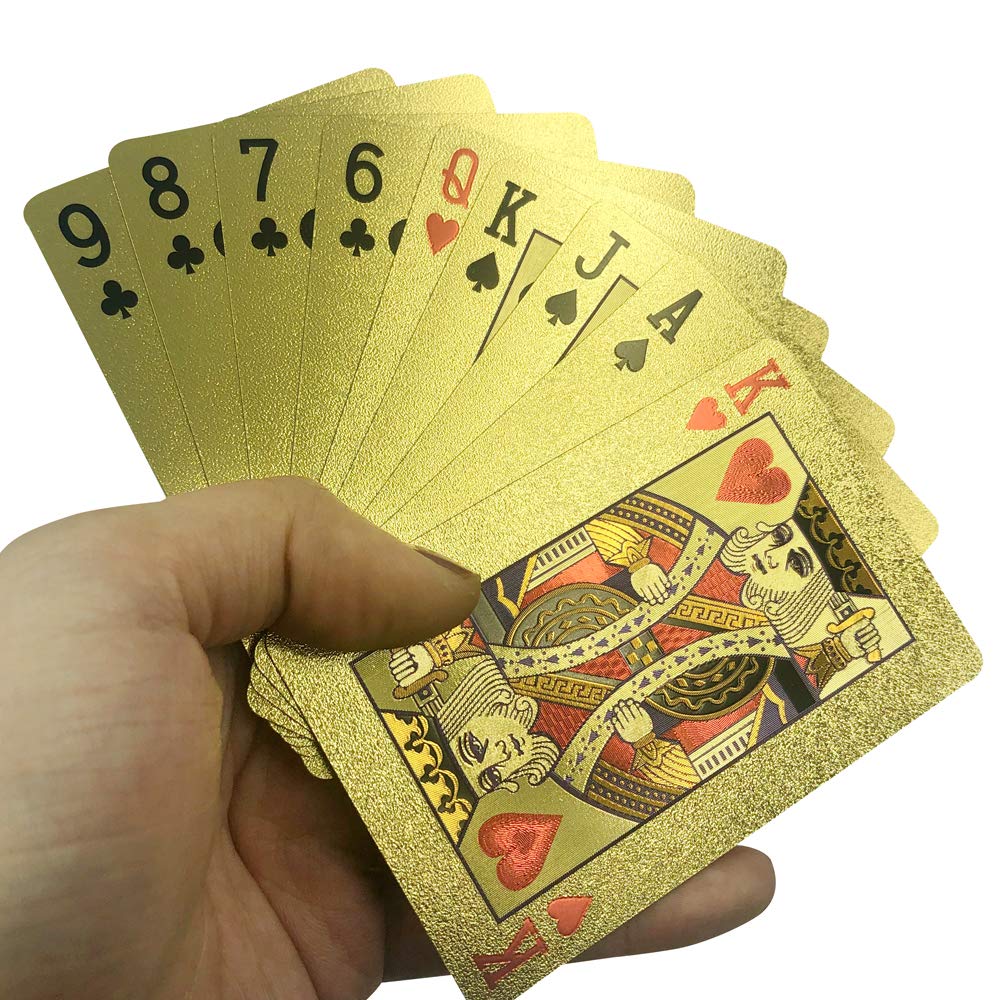 Yuanhe Gold Deck of Cards – Waterproof Luxury Playing Cards with Wooden Gift Box