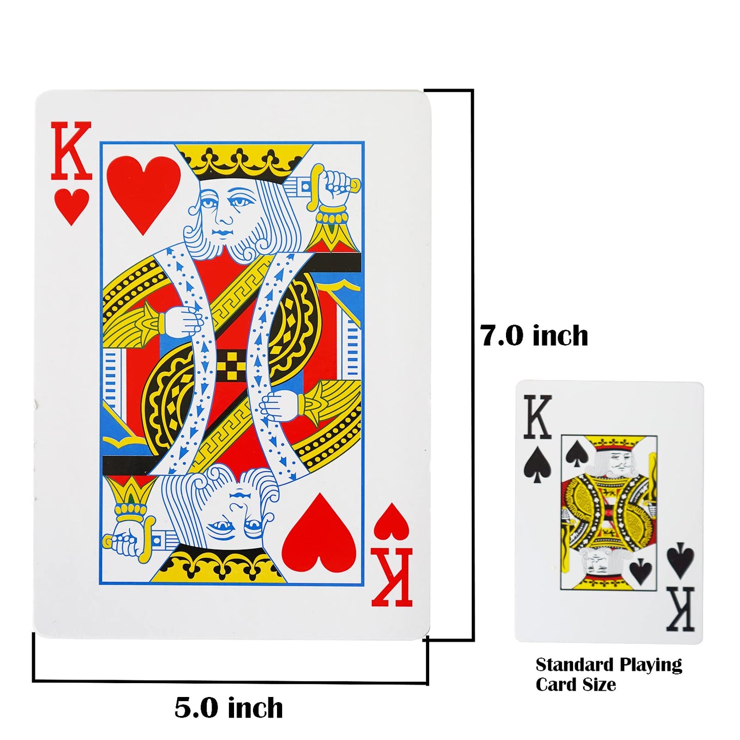Yuanhe Jumbo Large Playing Cards – Giant 5x7 Inch Deck for Casino Parties