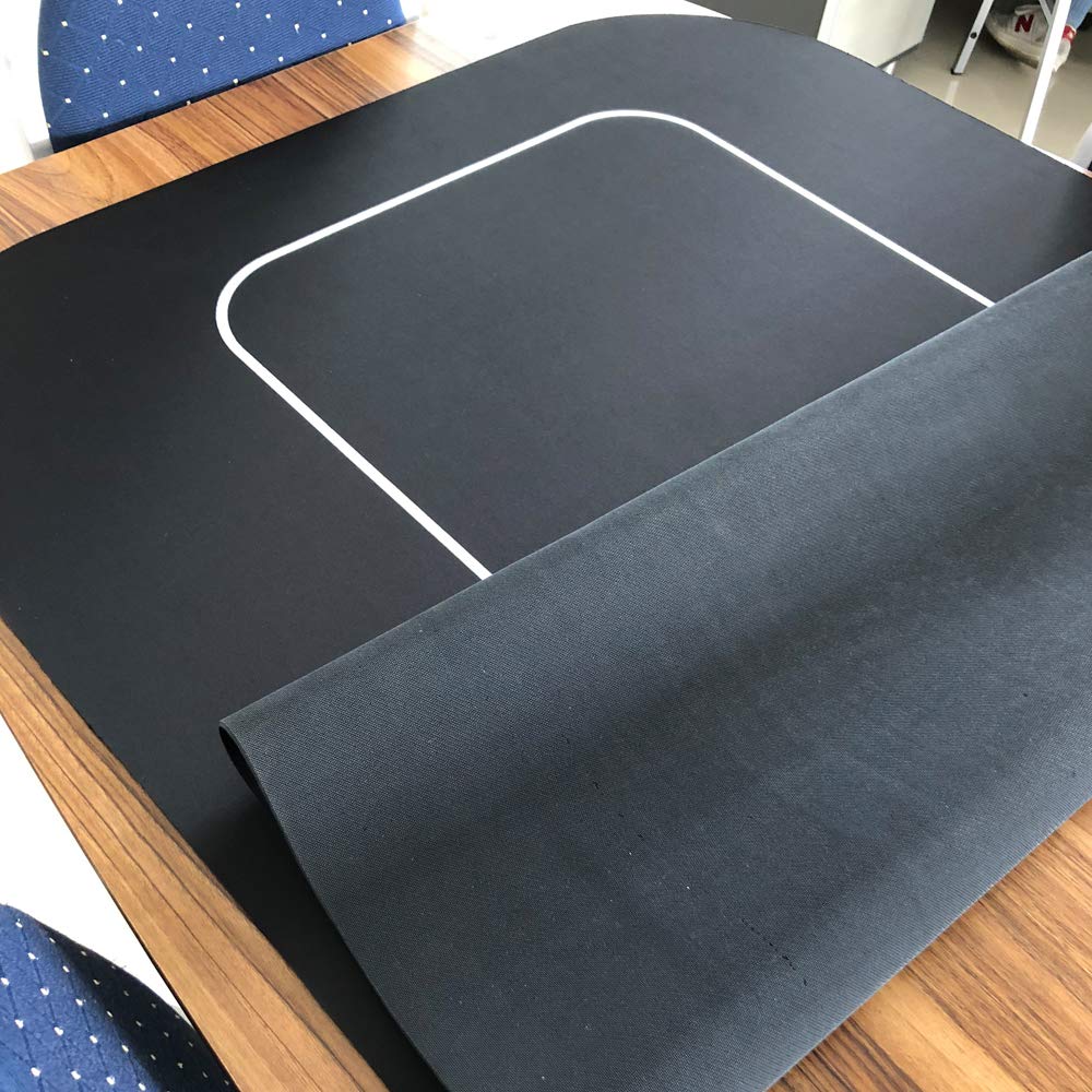 Yuanhe 70 x 35 in Portable Rectangle Poker Table Top – Sure Stick Rubber Foam (Black)
