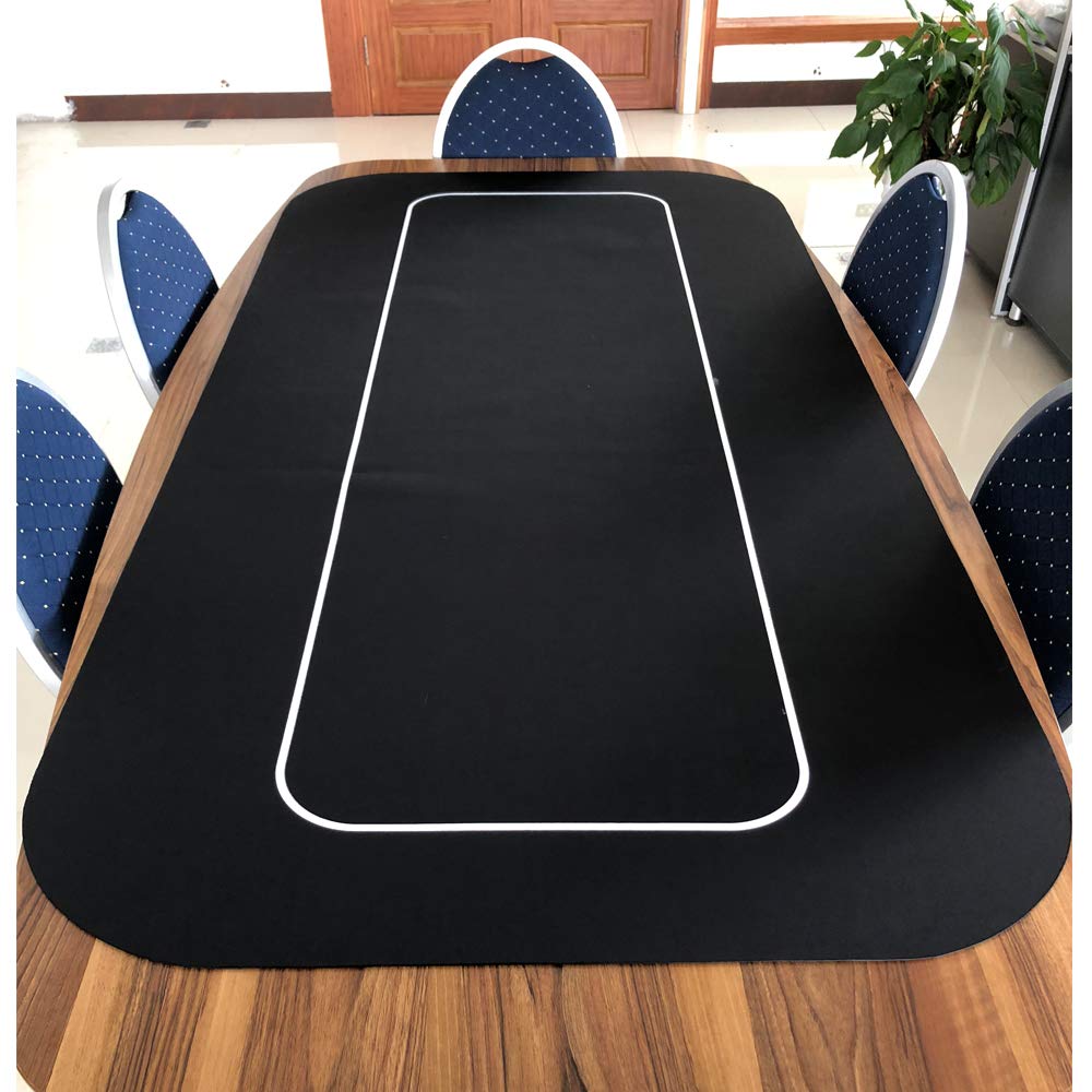 Yuanhe 70 x 35 in Portable Rectangle Poker Table Top – Sure Stick Rubber Foam (Black)