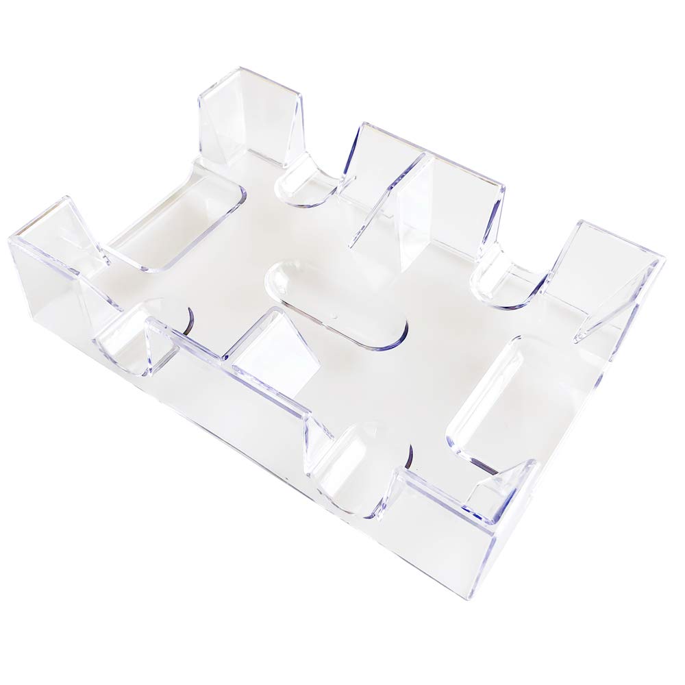 Yuanhe Clear 2-Deck Canasta Card Tray - No Swivel Base | Durable & Stackable