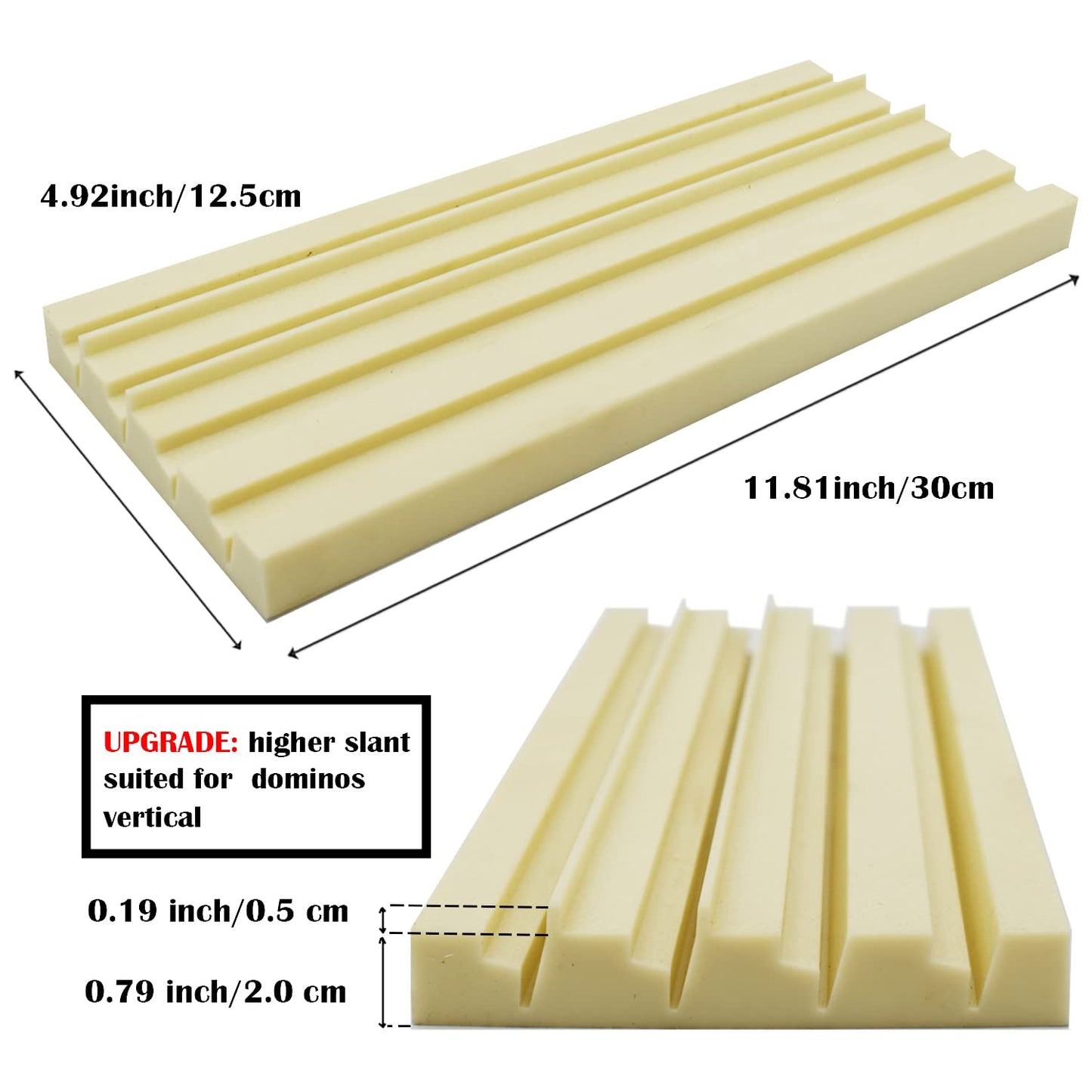 Yuanhe Domino Card Holders 4-Pack – Deep-Groove Racks for Dominoes & Cards, 11.81 x 4.92 x 0.98 in