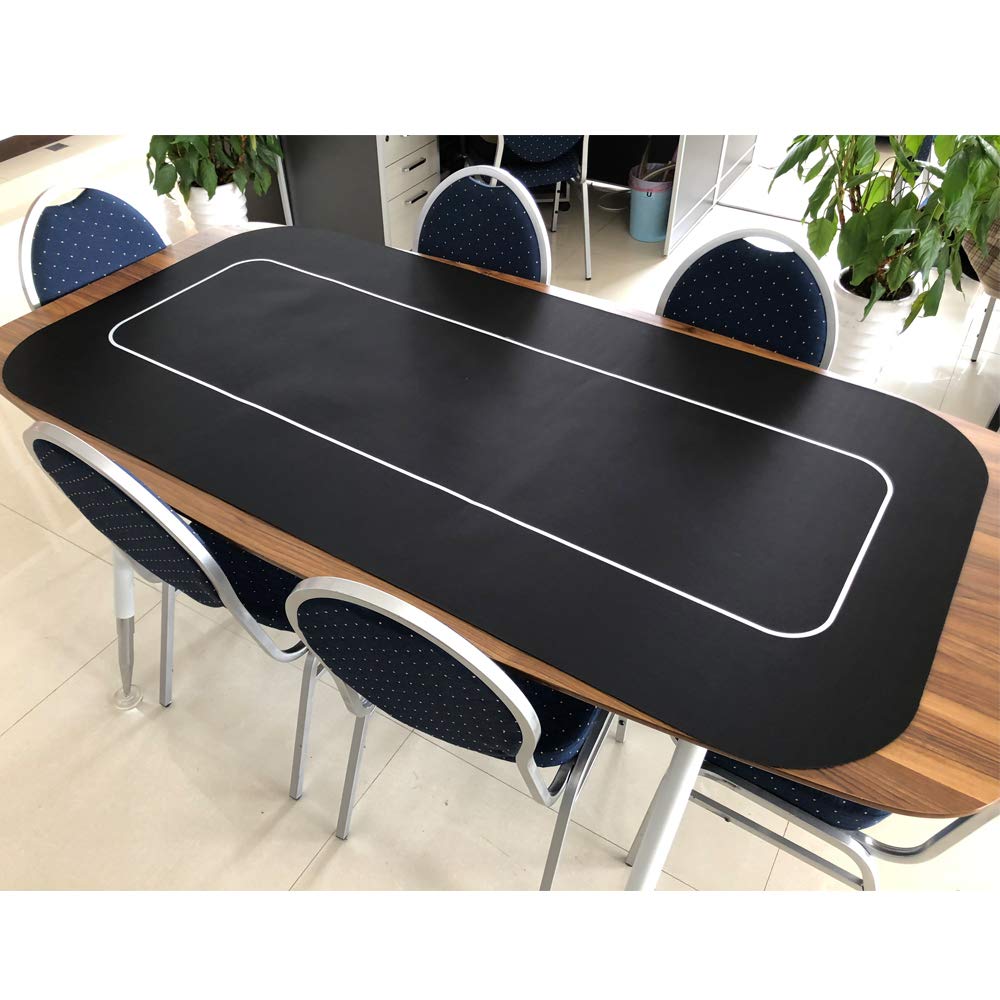 Yuanhe 70 x 35 in Portable Rectangle Poker Table Top – Sure Stick Rubber Foam (Black)