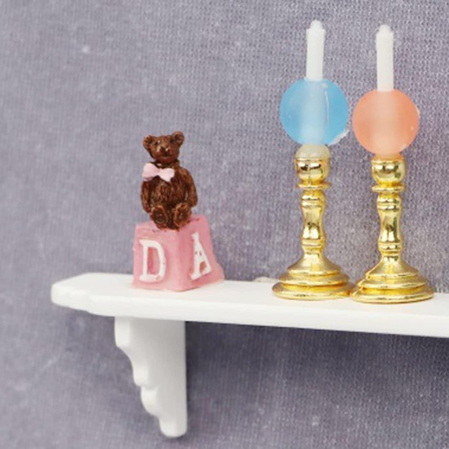 YuanHolumid 2Pcs White Dollhouse Wall Shelf – 1:12 Scale Miniature Doll House Decor Accessories