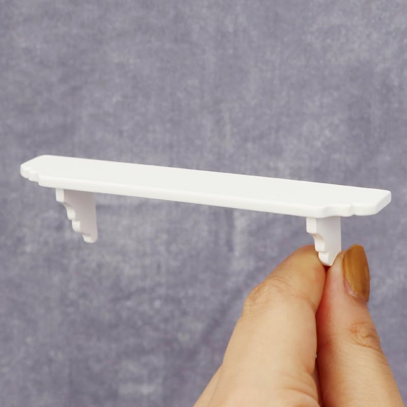 YuanHolumid 2Pcs White Dollhouse Wall Shelf – 1:12 Scale Miniature Doll House Decor Accessories