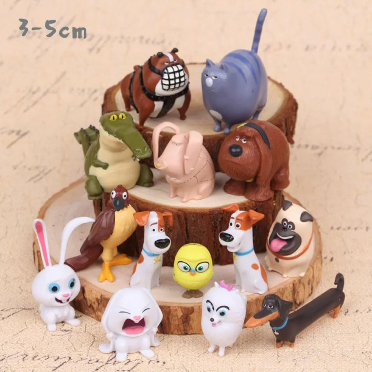 yuanpulalala 14Pcs Secret Life Pets Garage Kit Cake Ornament – DIY Plastic Craft Set