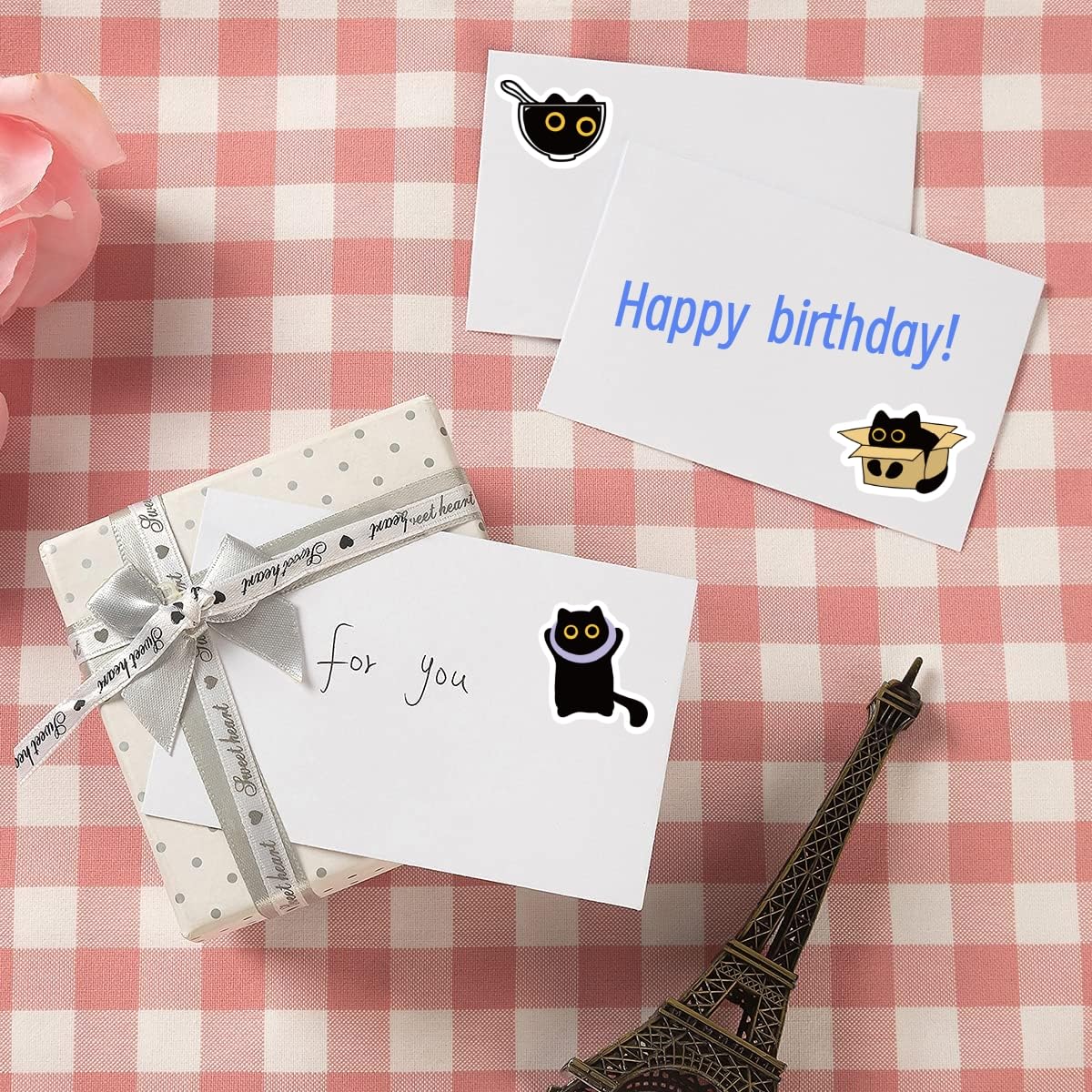 Yuanqichuanglian Black Cat Stickers - 500Pcs Cute Multi-Use Decals for Laptop & More
