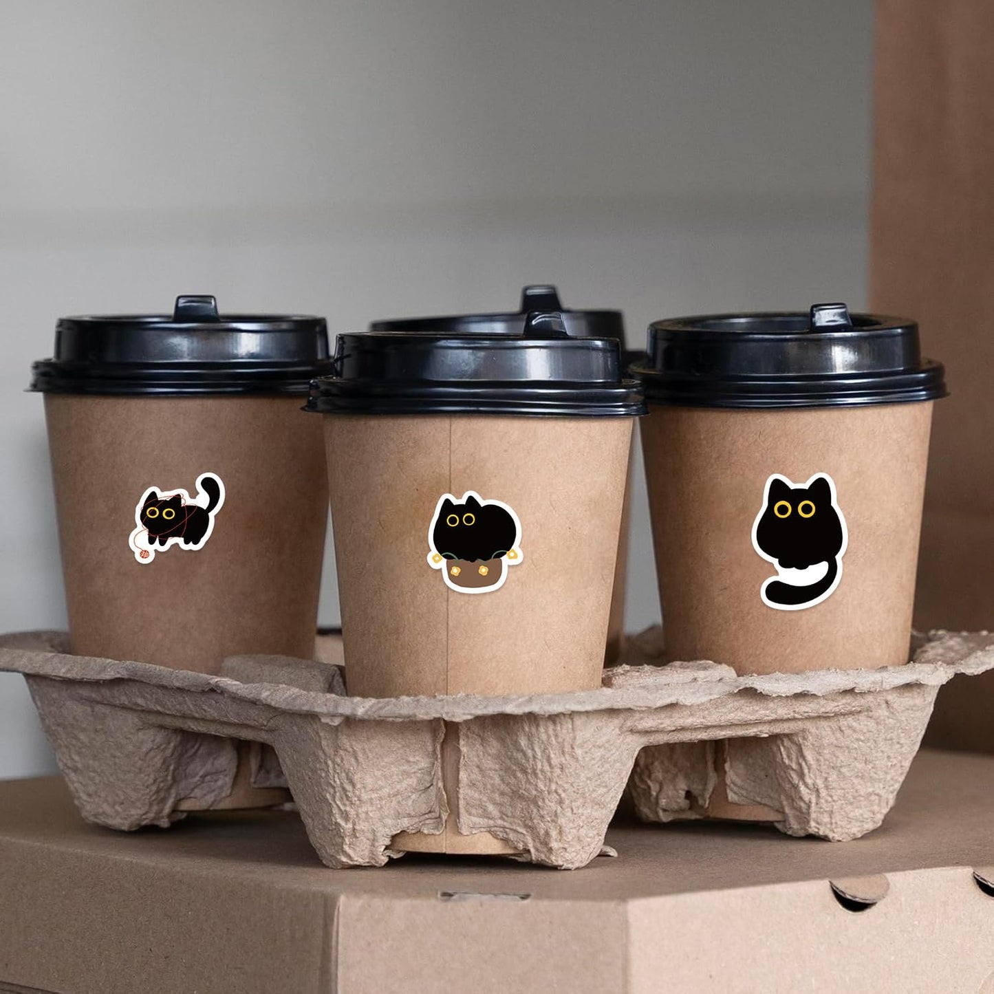Yuanqichuanglian Black Cat Stickers - 500Pcs Cute Multi-Use Decals for Laptop & More