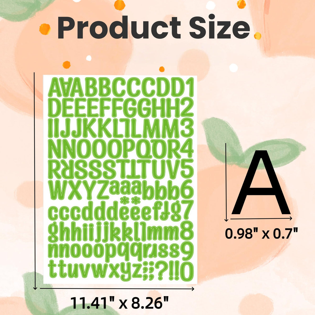 Yuanqichuanglian 1260 Pcs Letter Stickers — 10 Sheets of 1-Inch Vinyl ABC & Number Stickers
