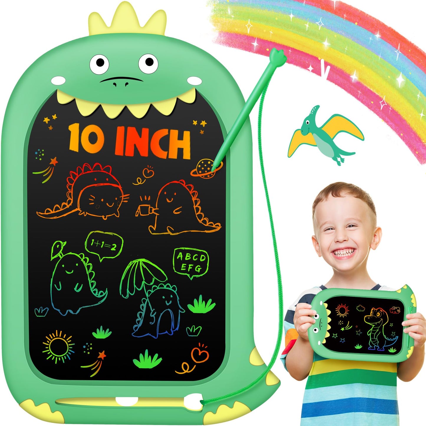 YUBALEER 10-Inch Toddler Drawing Tablet — Doodle Board for Kids Travel Fun