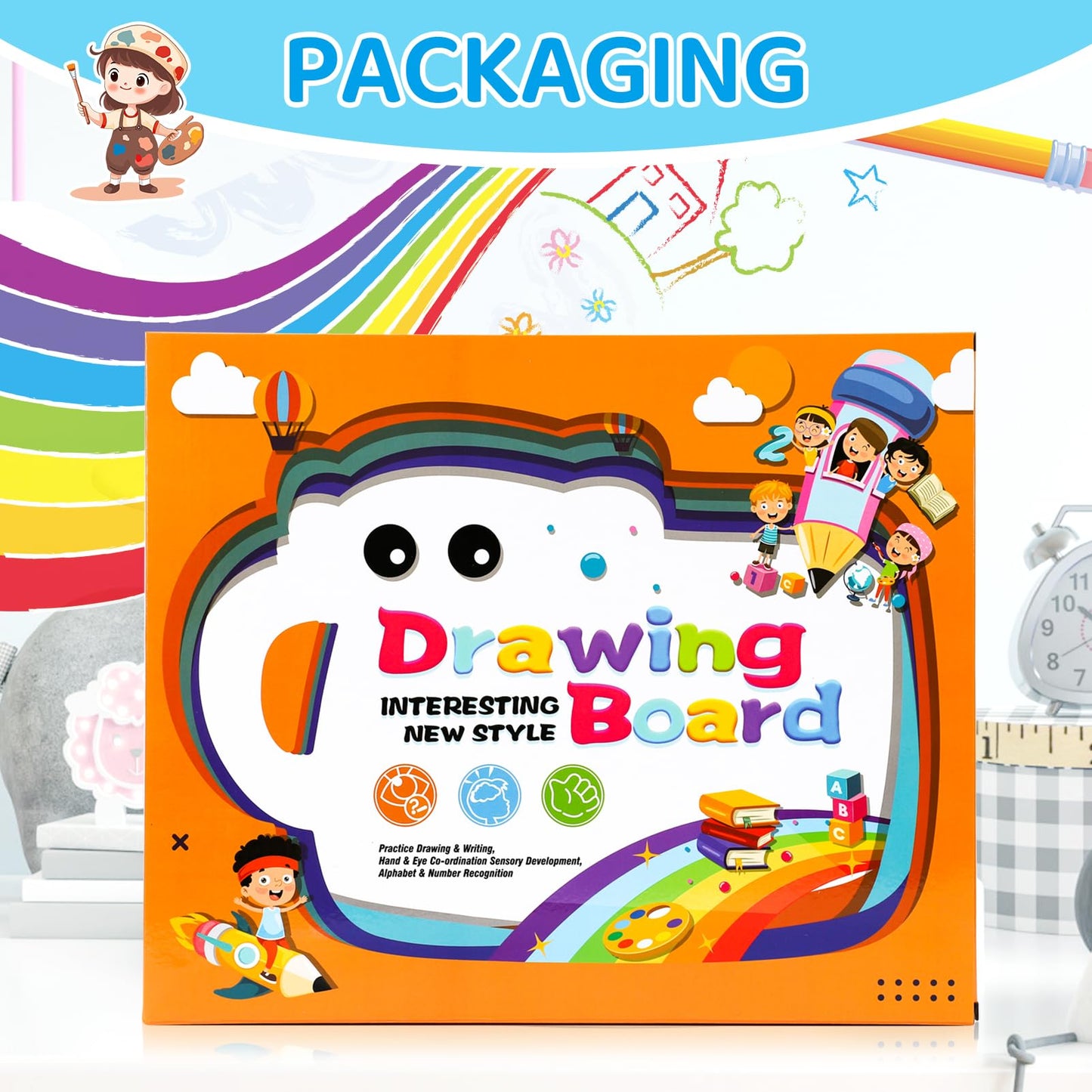 YUBALEER Magnetic Drawing Board for Toddlers 1-3 | Mess-Free Doodle Board