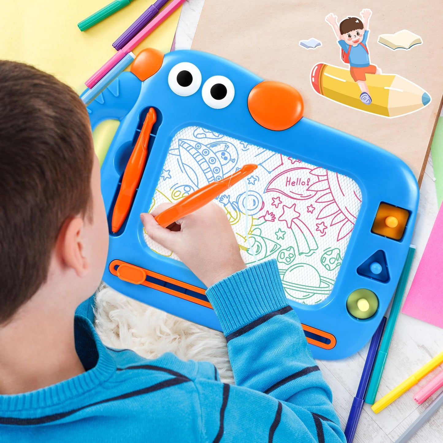 YUBALEER Magnetic Drawing Board for Toddlers 1-3 | Mess-Free Doodle Board