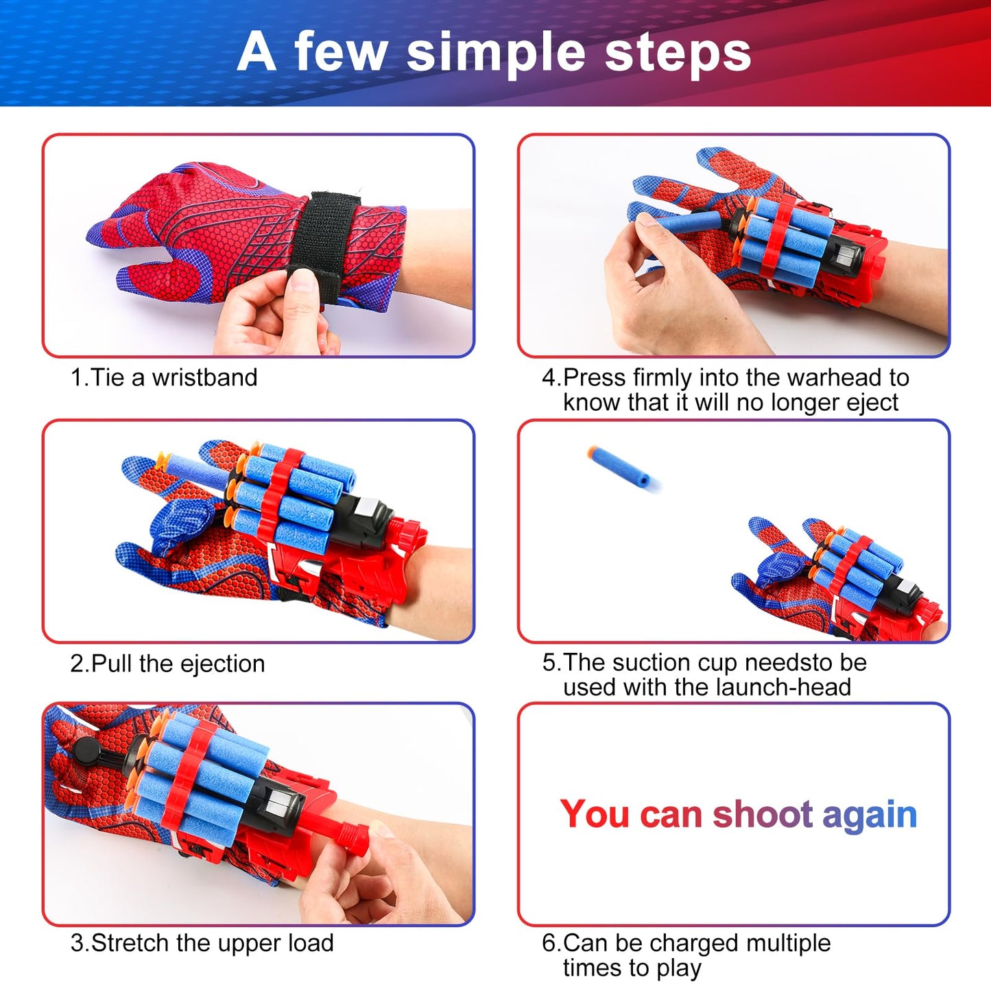 YUCCKYOU Realistic Spider Soft Bullet Shooter — Wrist Cosplay Blaster for Kids 8+