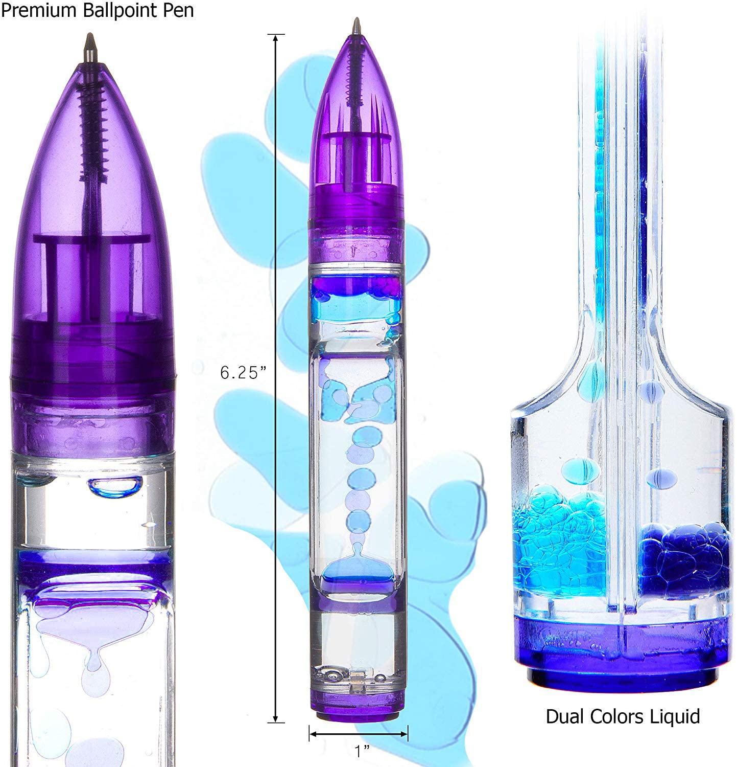 Yue Motion Lava Pens – 6 Pack Colorful Liquid Bubble Fidget Pens for Focus & Stress Relief