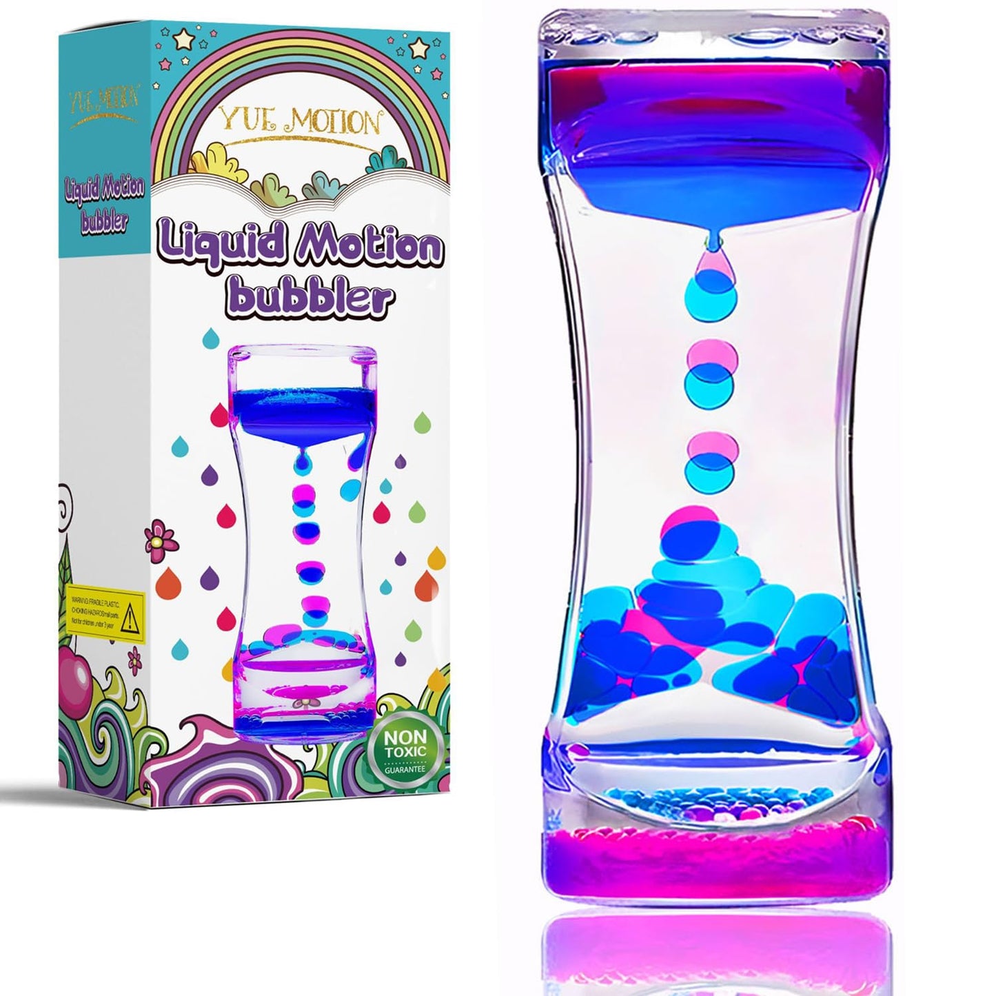 YUE MOTION Liquid Motion Bubbler – Calming Fidget Toy for Focus, Stress Relief, Desk Decor