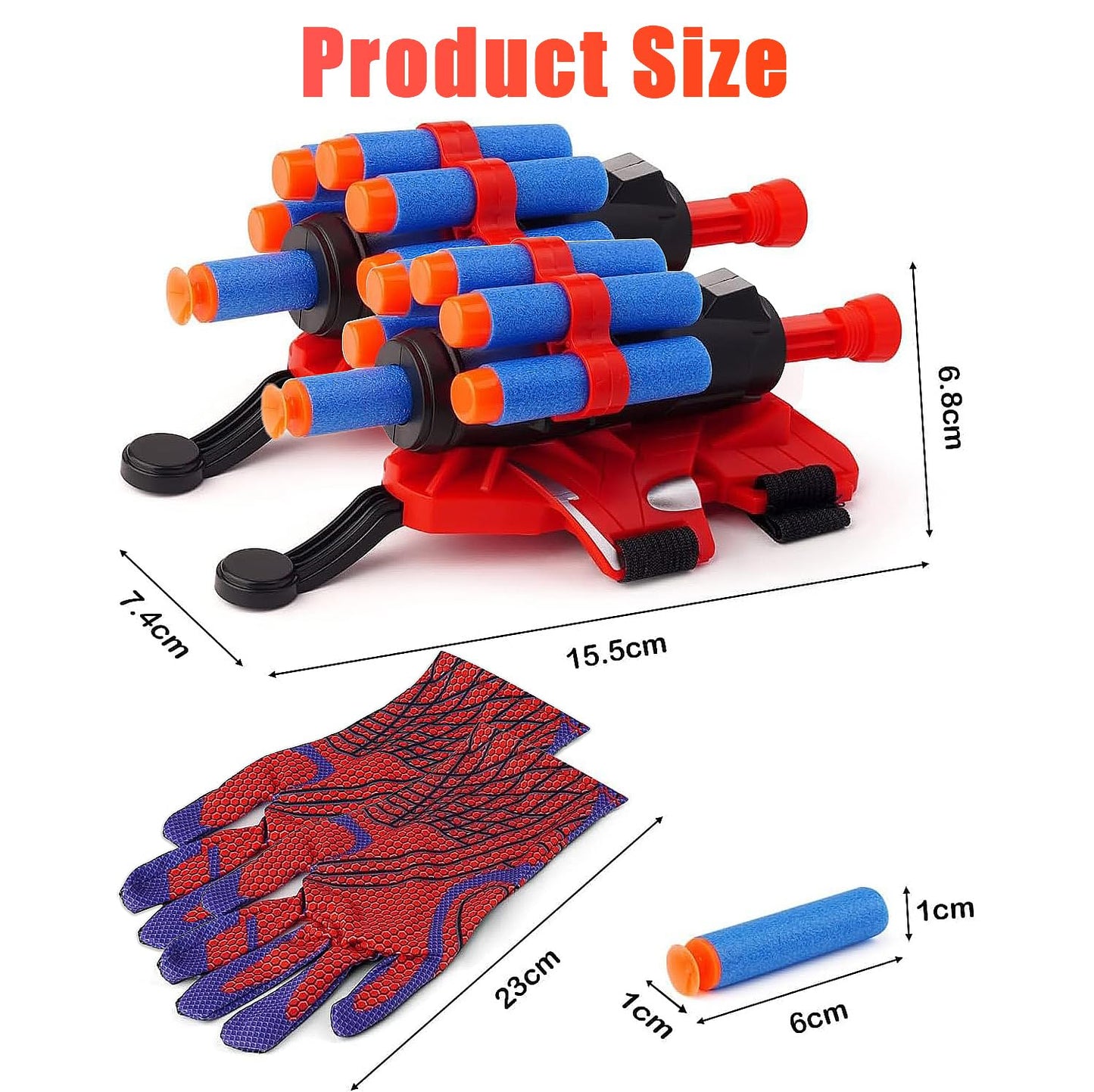 YUETIANE Spider Web Shooter Set – 2 Gloves, 2 Wrist Launchers, Darts for Kids (Easter Basket Stuffers)