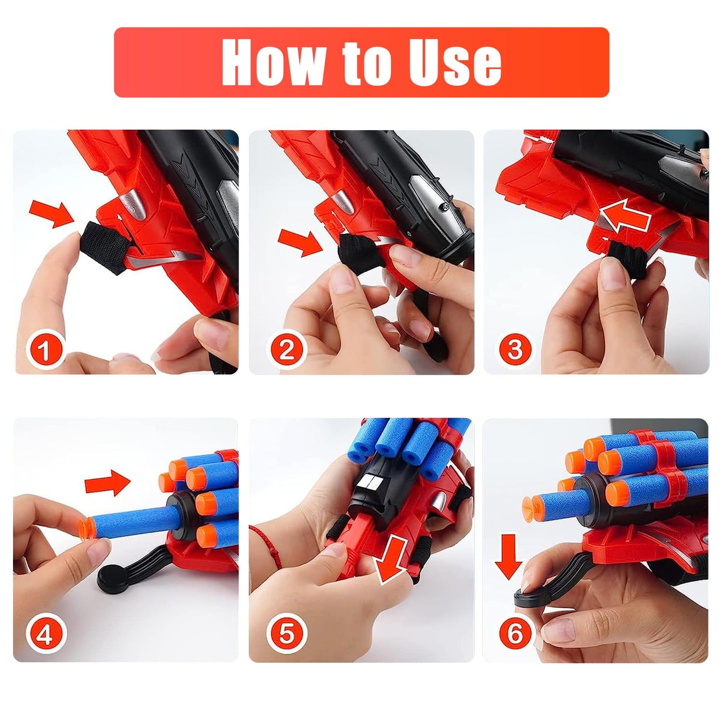 YUETIANE Spider Web Shooter Set – 2 Gloves, 2 Wrist Launchers, Darts for Kids (Easter Basket Stuffers)