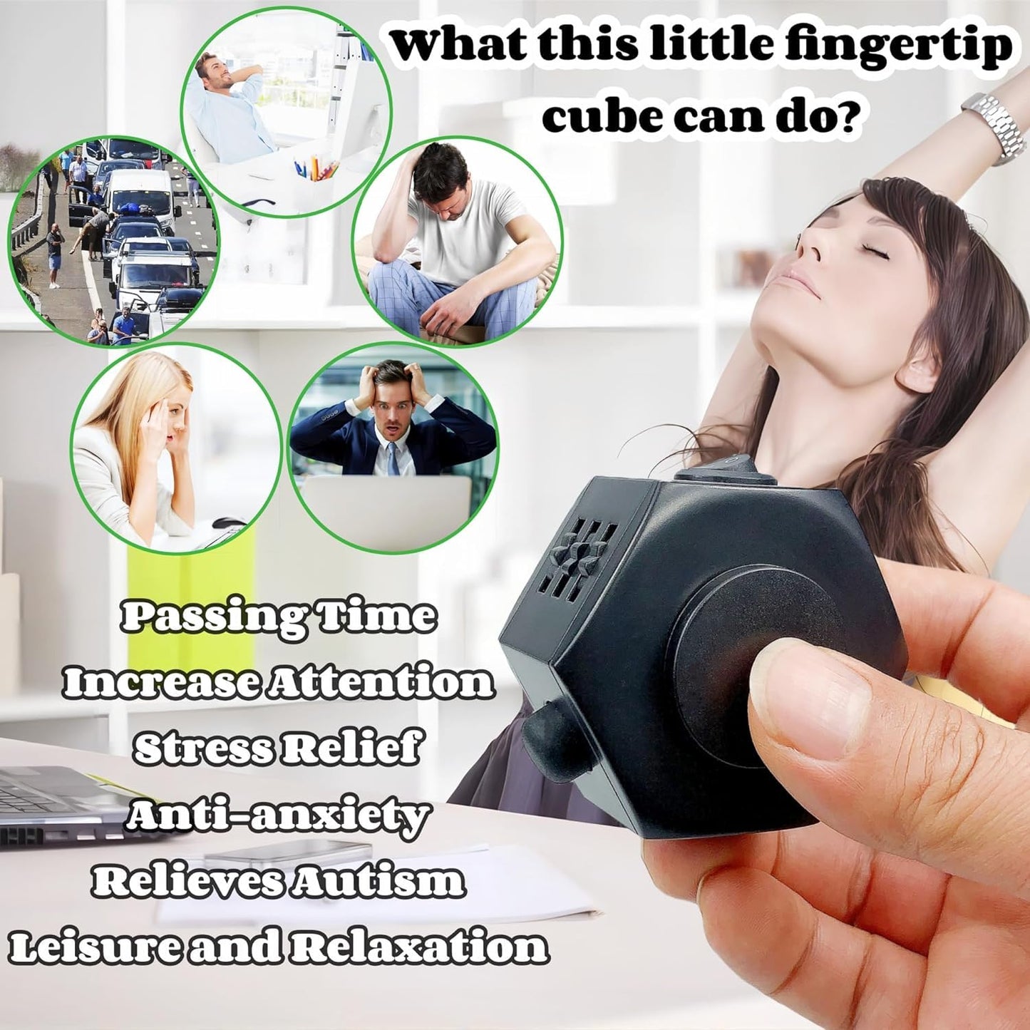 YUFENGBY Fidget Cube 4-Pcs Set – Rotating Sensory Cubes for Focus