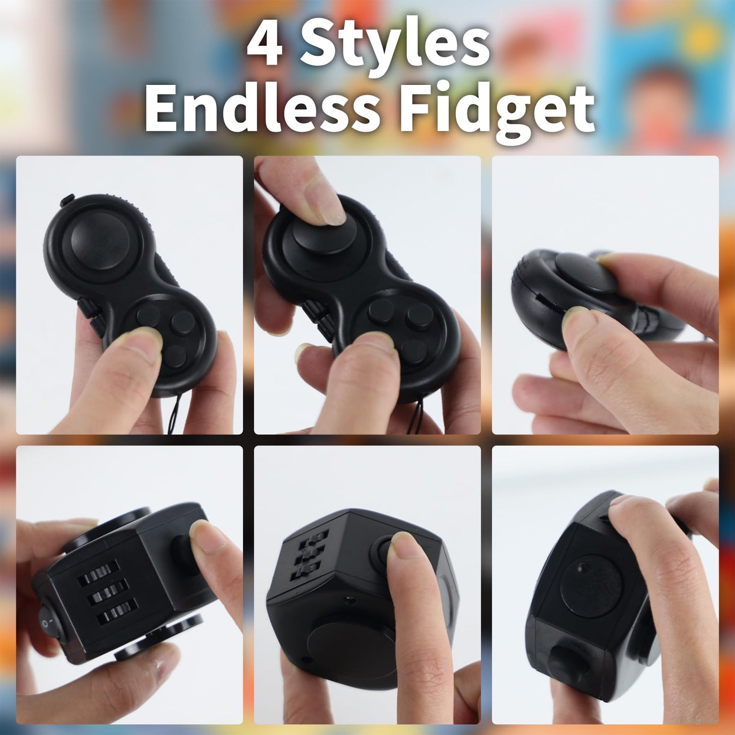 YUFENGBY Fidget Cube 4-Pcs Set – Rotating Sensory Cubes for Focus
